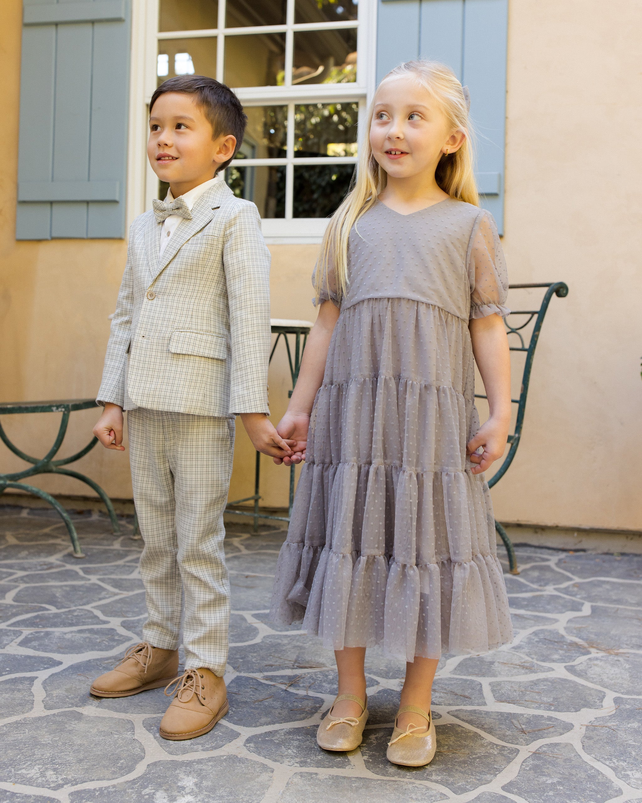 Rylee + Cru ライリーアンドクルー ベビー服 子供服  ドッティドレス　フレンチブルー