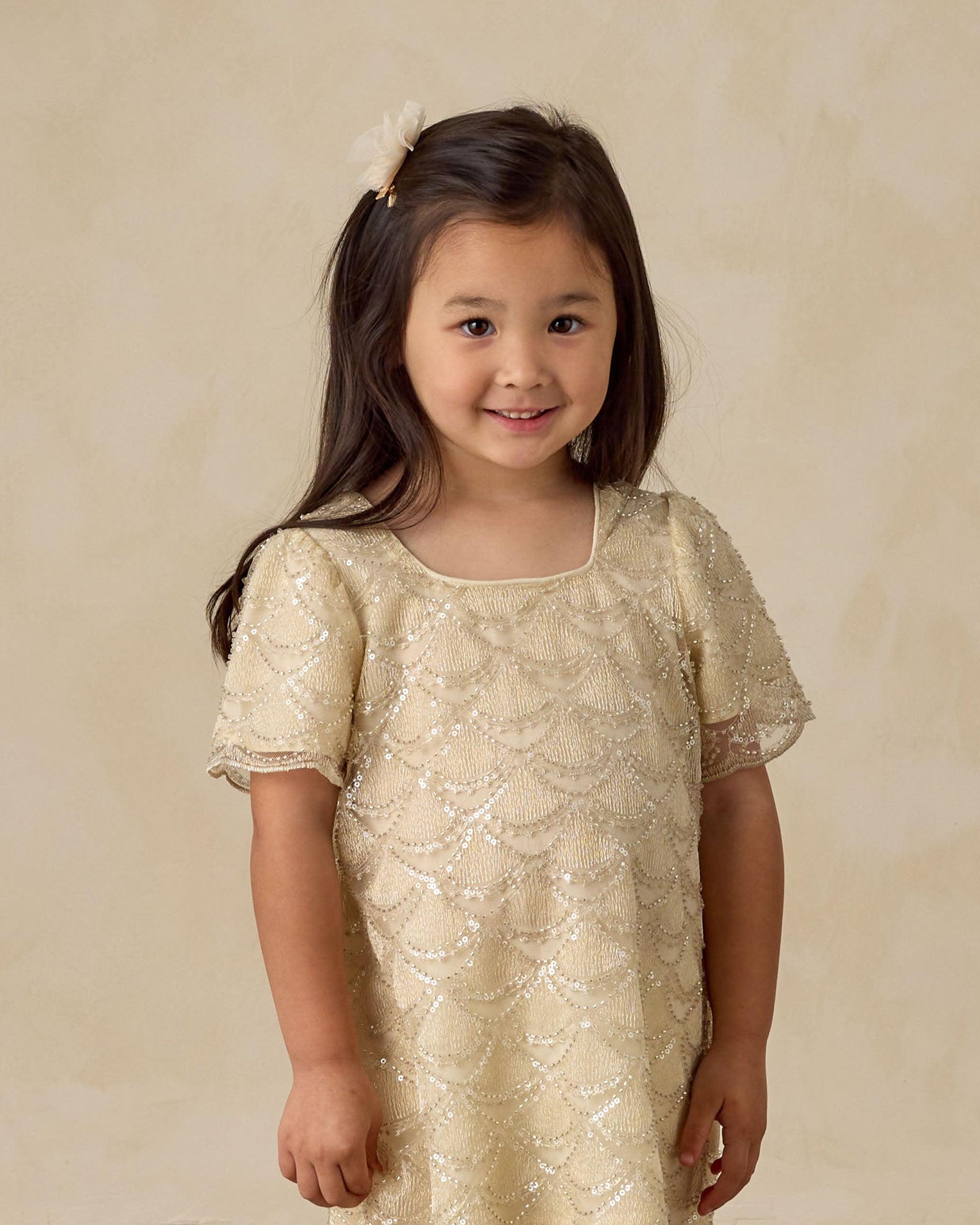 Rylee + Cru ライリーアンドクルー ベビー服 子供服  デイジードレス　シルバーメタリック