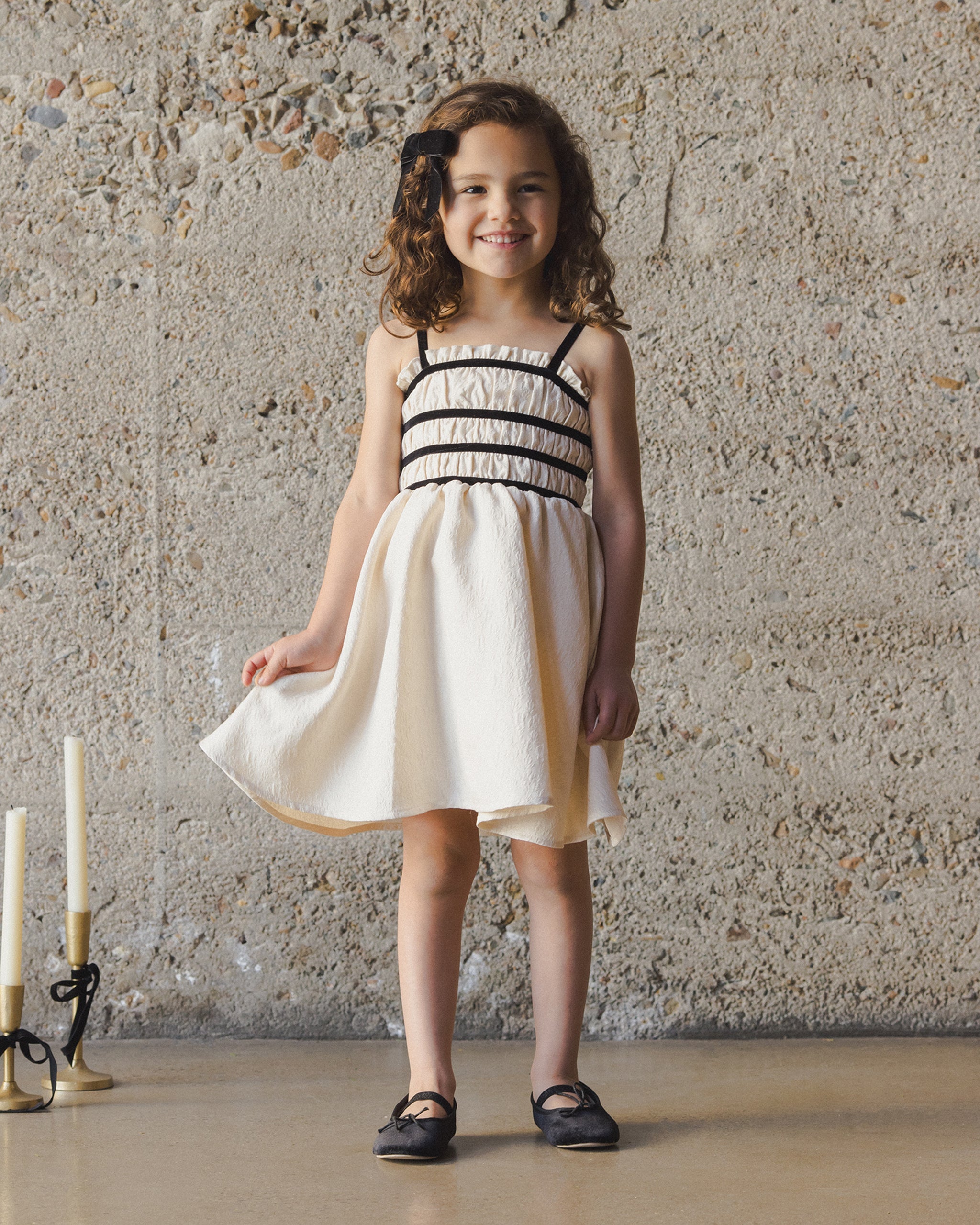 Rylee + Cru ライリーアンドクルー ベビー服 子供服  アナベルドレス　メタリックアイボリー