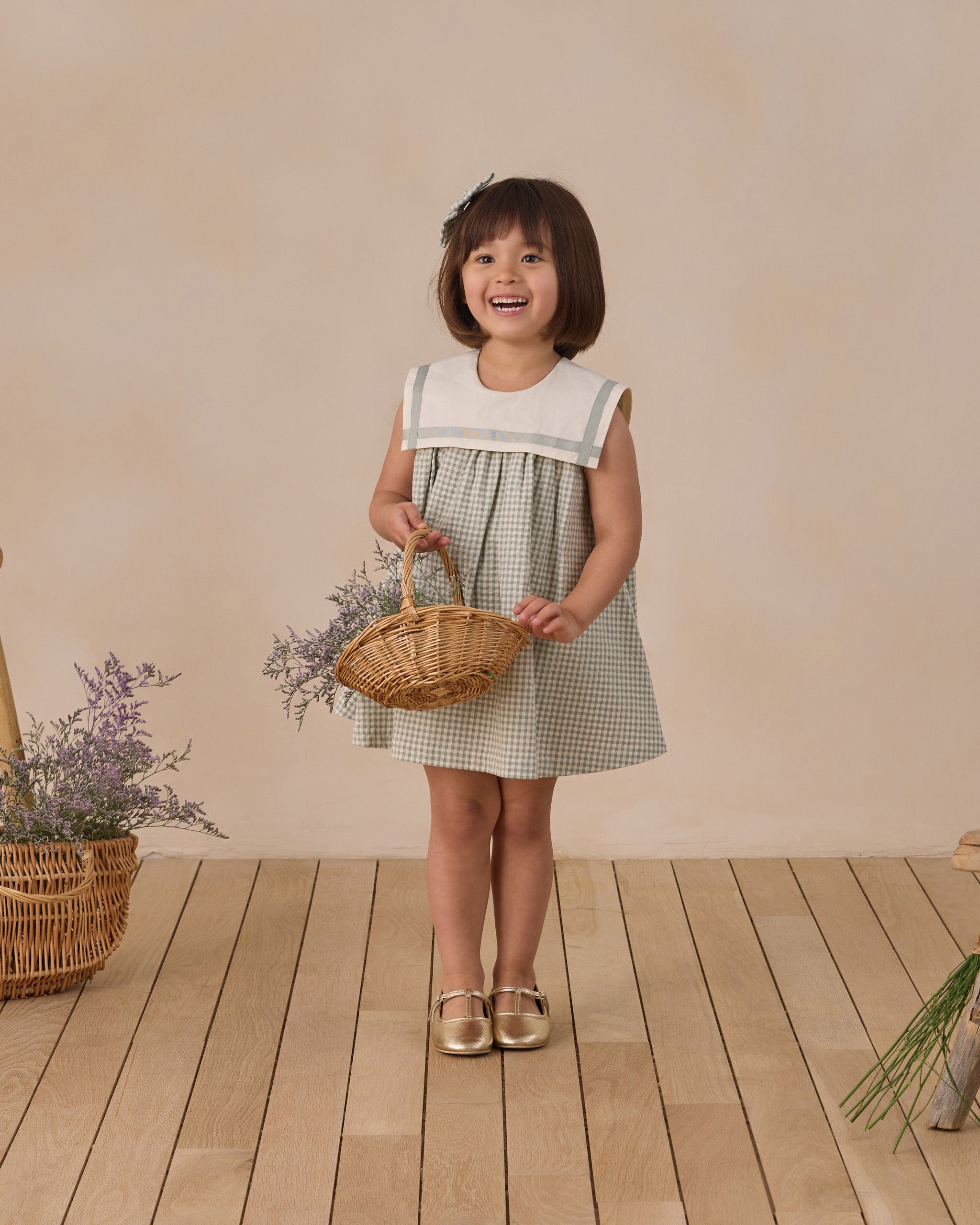 Rylee + Cru ライリーアンドクルー ベビー服 子供服 デイジードレス　ユーカリチェック