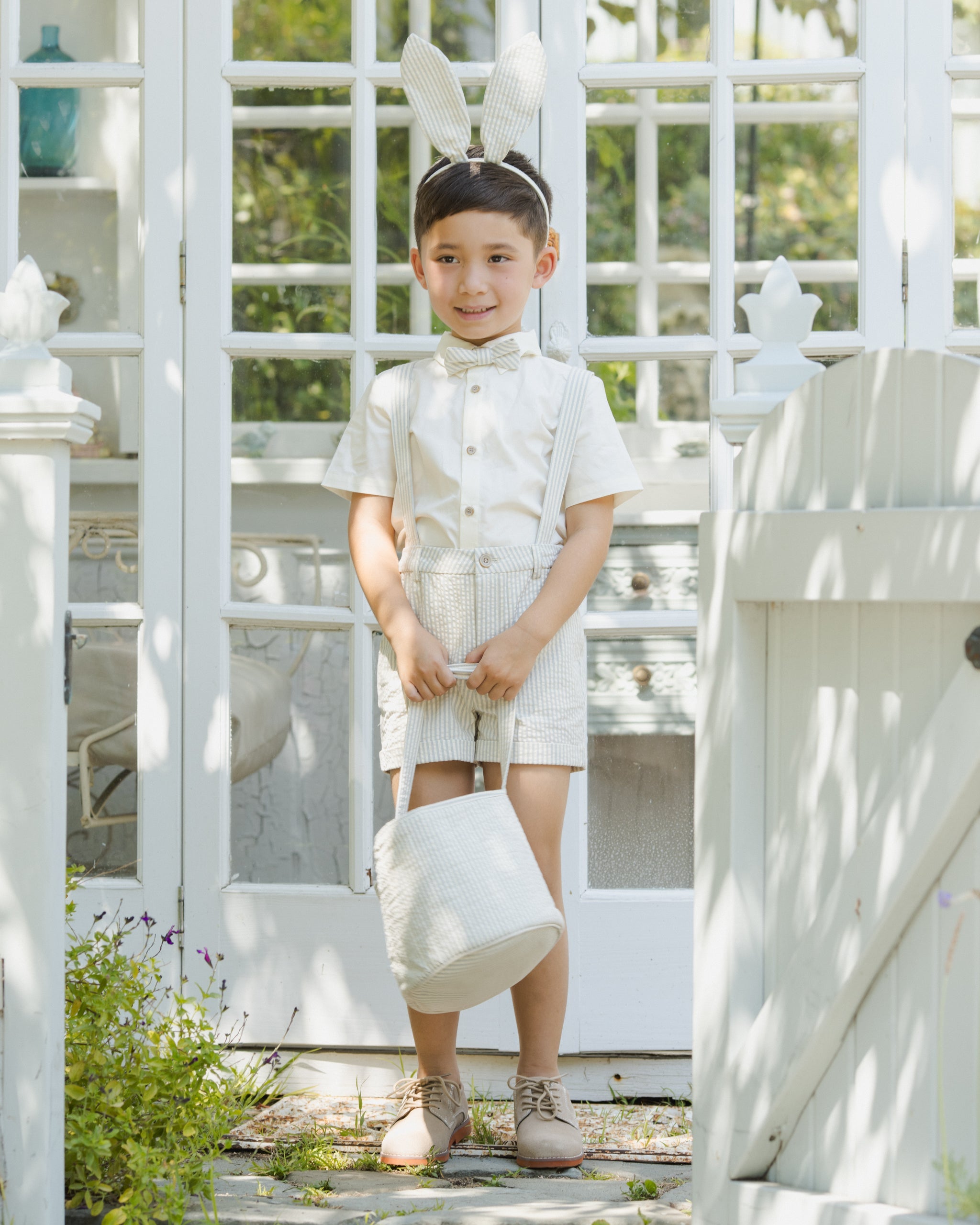 Rylee + Cru ライリーアンドクルー ベビー服 子供服 サスペンダーショートパンツ　スカイストライプ
