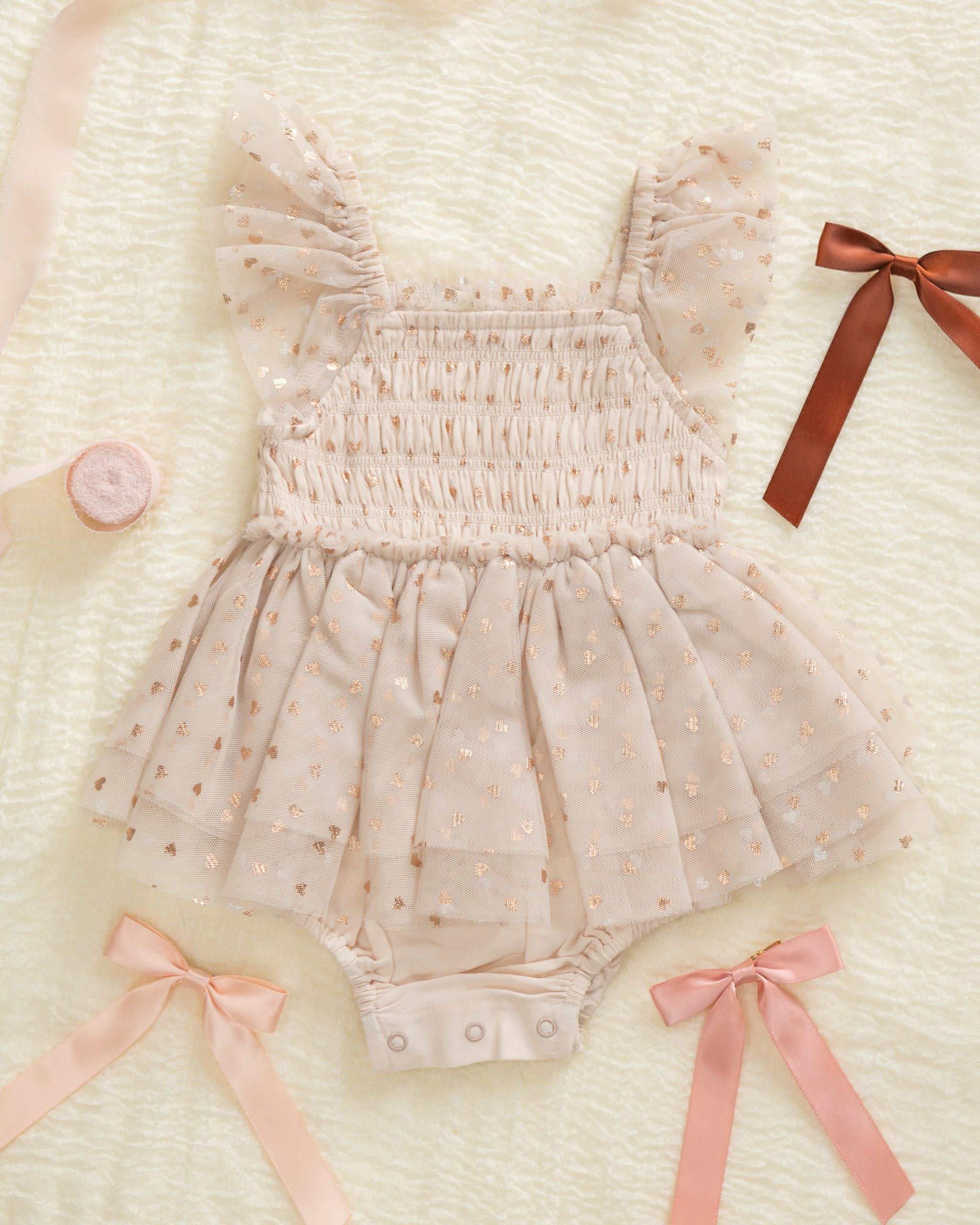 Rylee + Cru ライリーアンドクルー ベビー服 子供服 サテンリボンボウ　ブラッシュ、レッド、ピンク