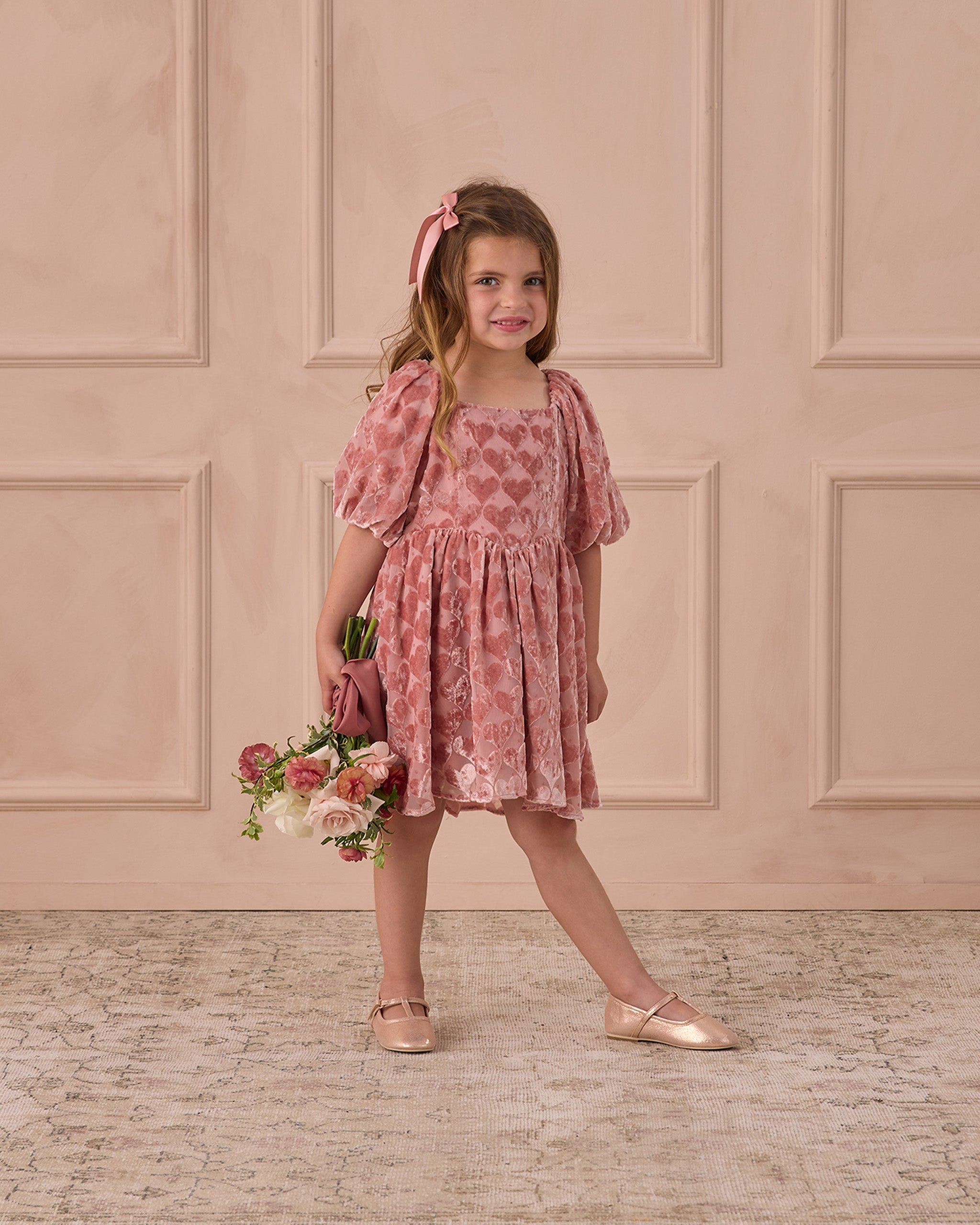 Rylee + Cru ライリーアンドクルー ベビー服 子供服 ニーナドレス　リップスティックハーツ