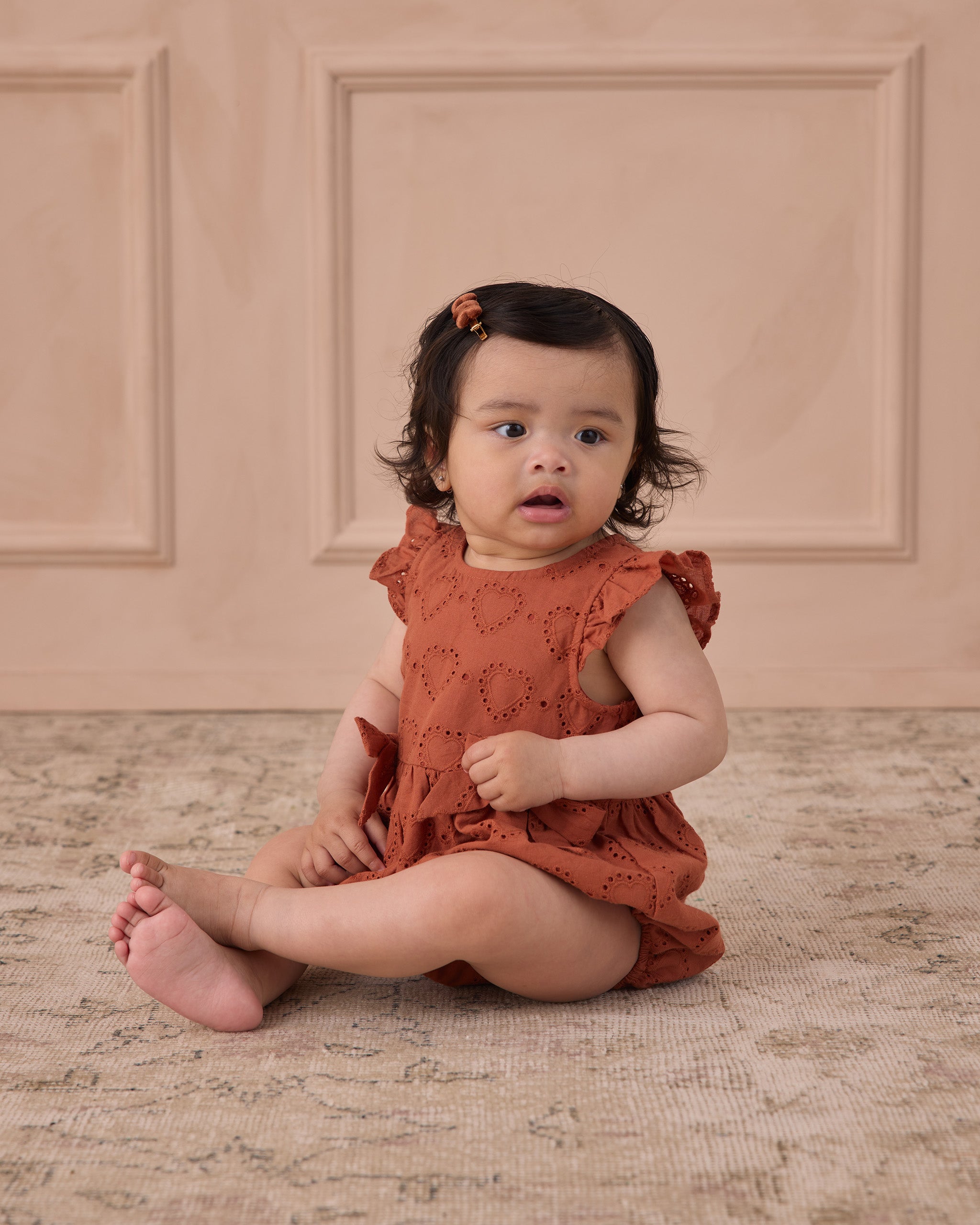 Rylee + Cru ライリーアンドクルー ベビー服 子供服 ベルベットハートクリップ　レッド