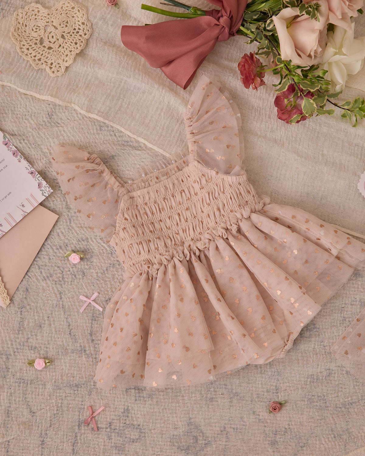Rylee + Cru ライリーアンドクルー ベビー服 子供服 ヴァレンティナ チュチュ　ローズゴールド ハーツ