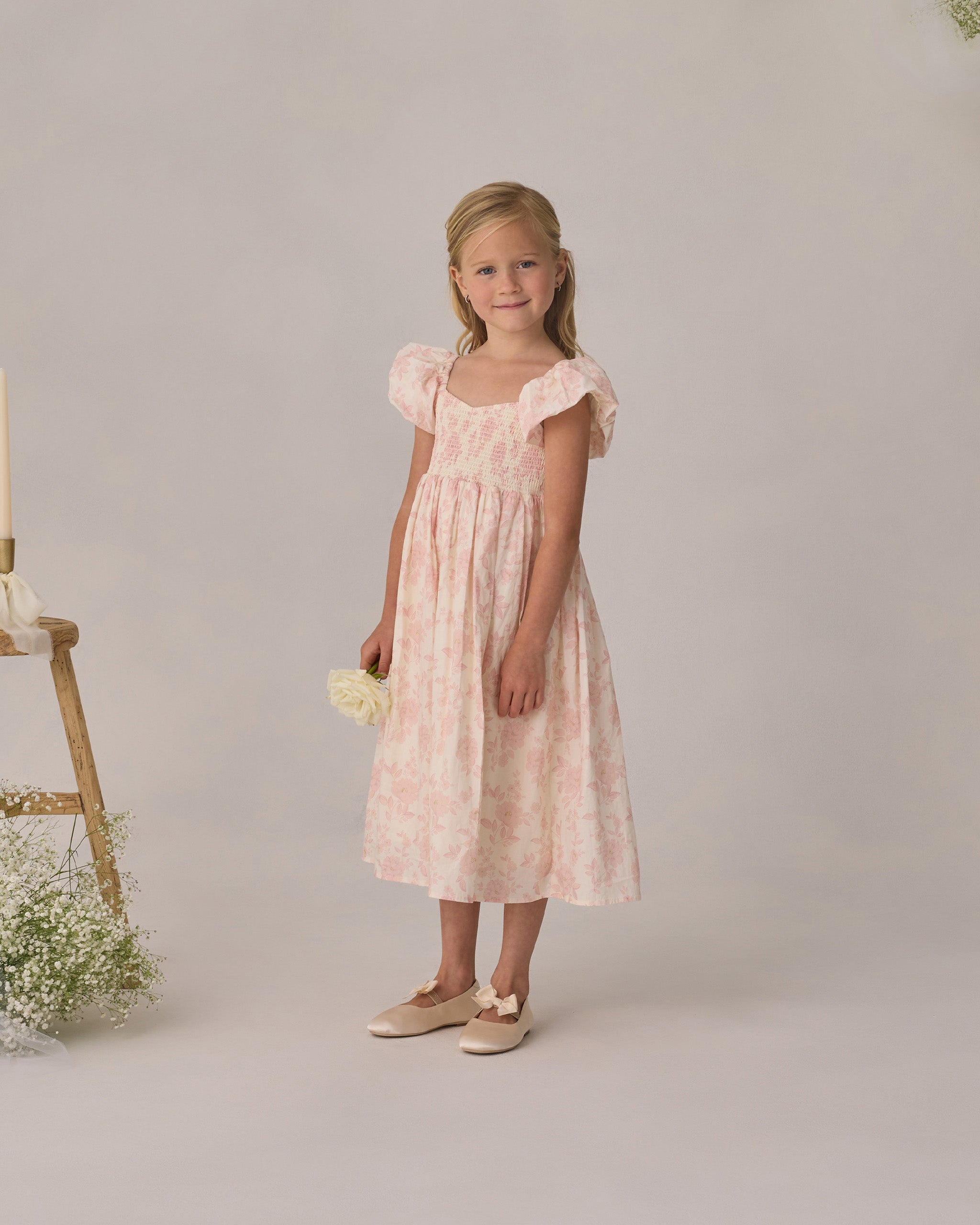 Rylee + Cru ライリーアンドクルー ベビー服 子供服 ヘーゼルドレス　ブラッシュイングリッシュローズ
