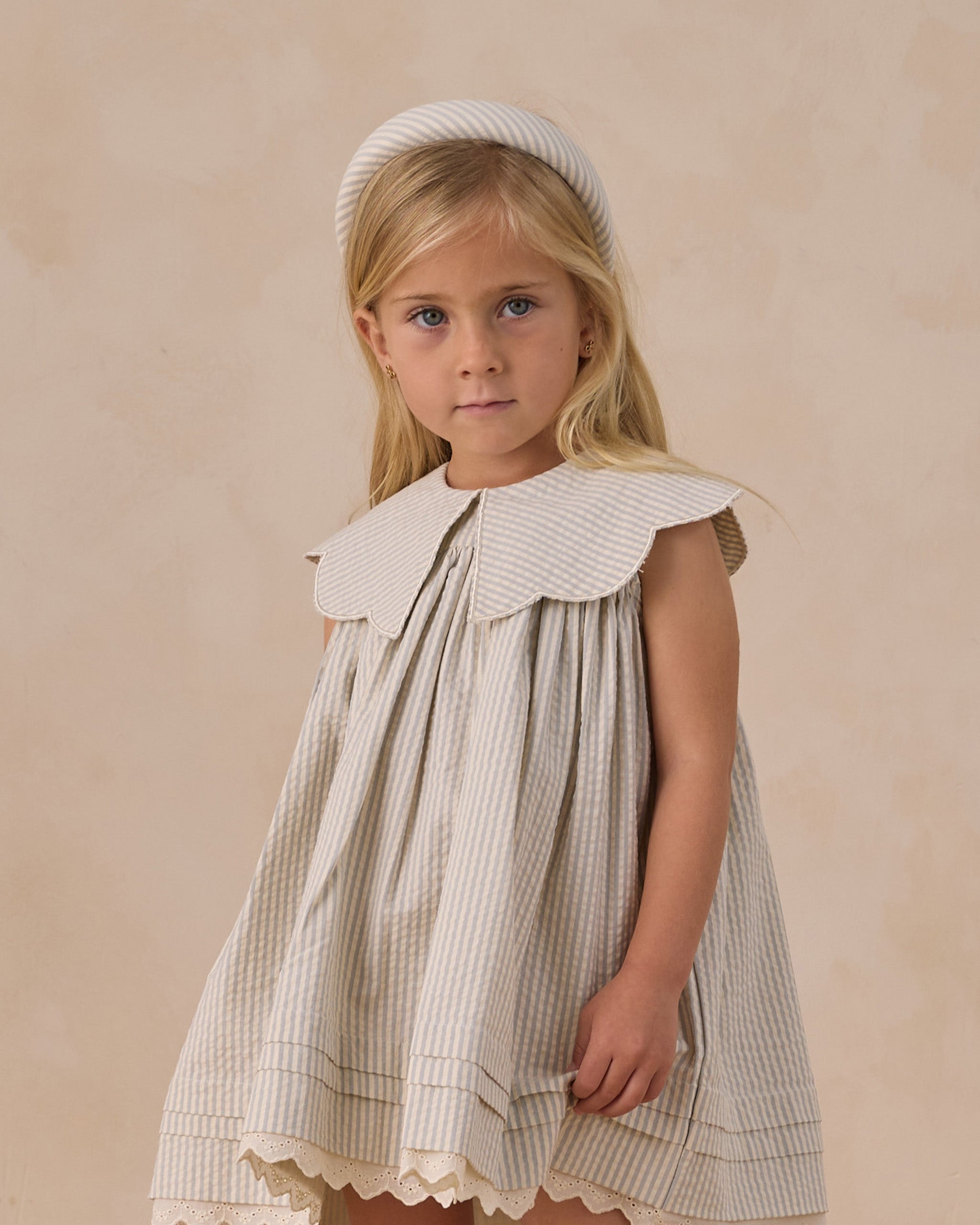 Rylee + Cru ライリーアンドクルー ベビー服 子供服 フローレンスドレス　スカイストライプ
