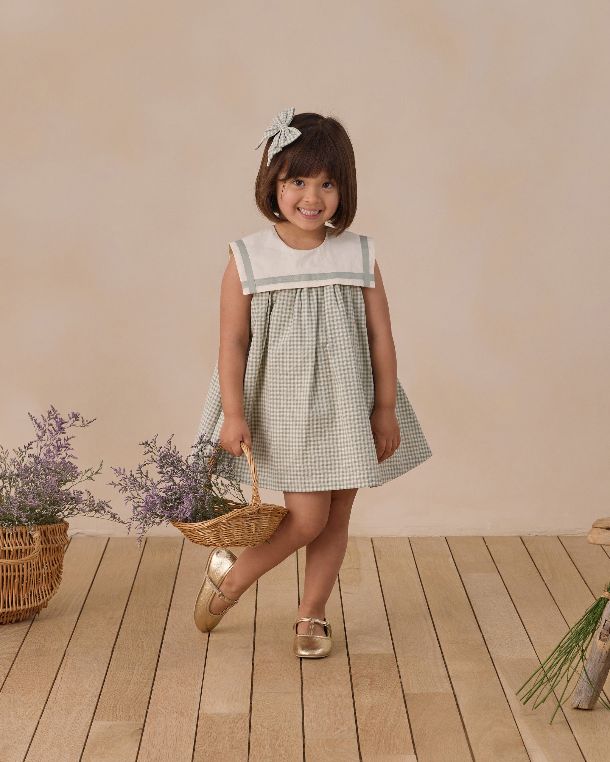 Rylee + Cru ライリーアンドクルー ベビー服 子供服 ノラ・ボウ　ユーカリチェック