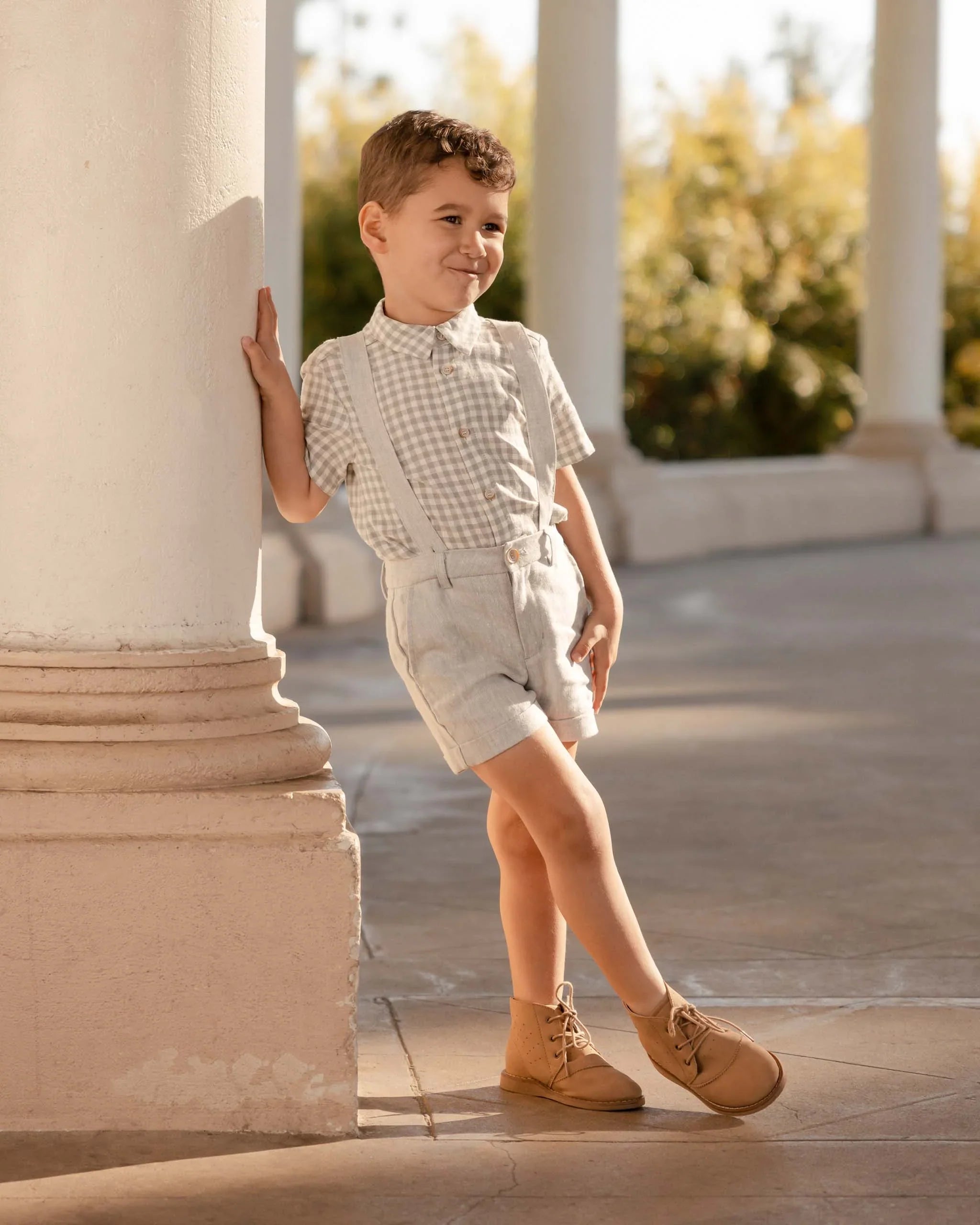 Suspender Short | Chambray