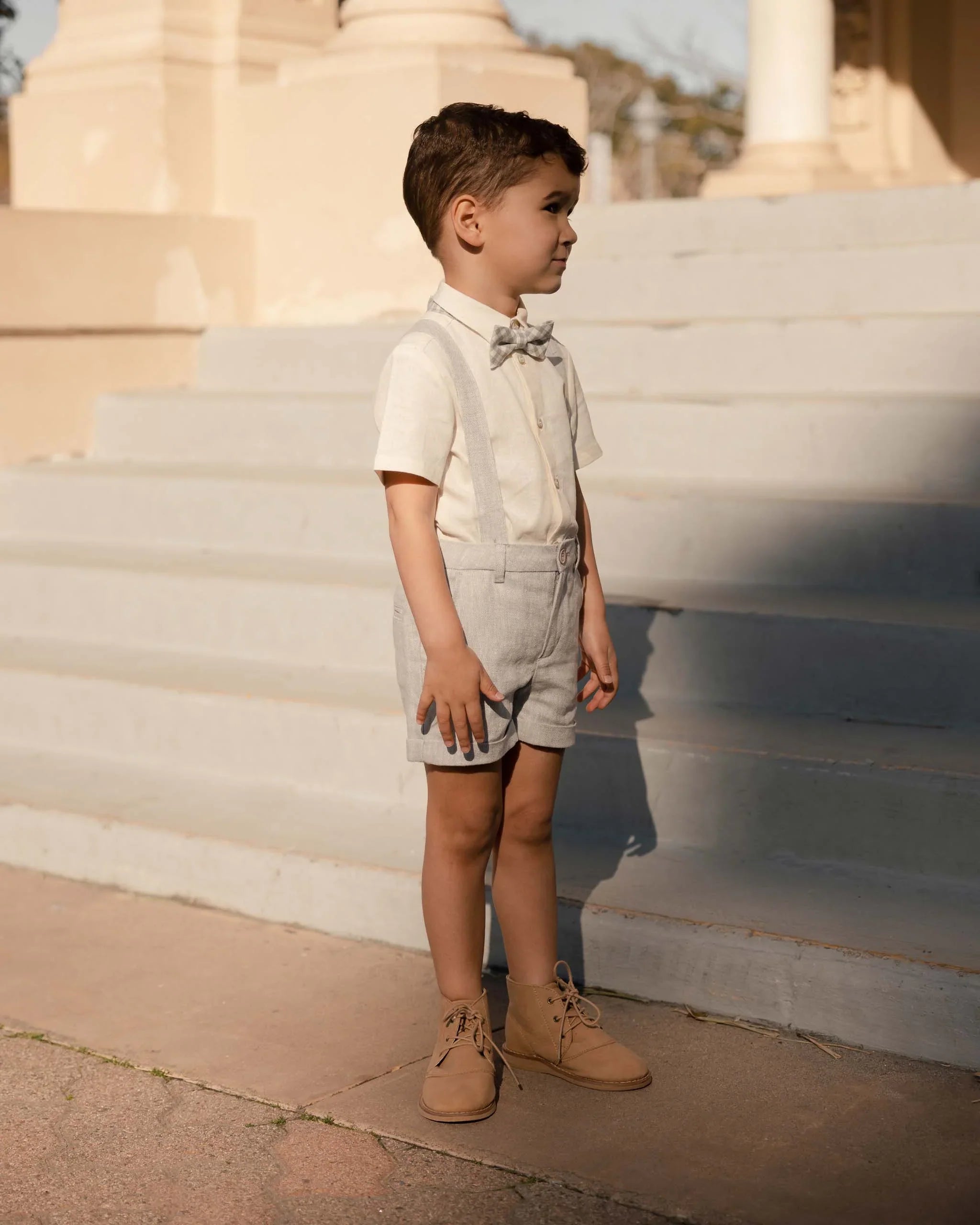 Suspender Short | Chambray