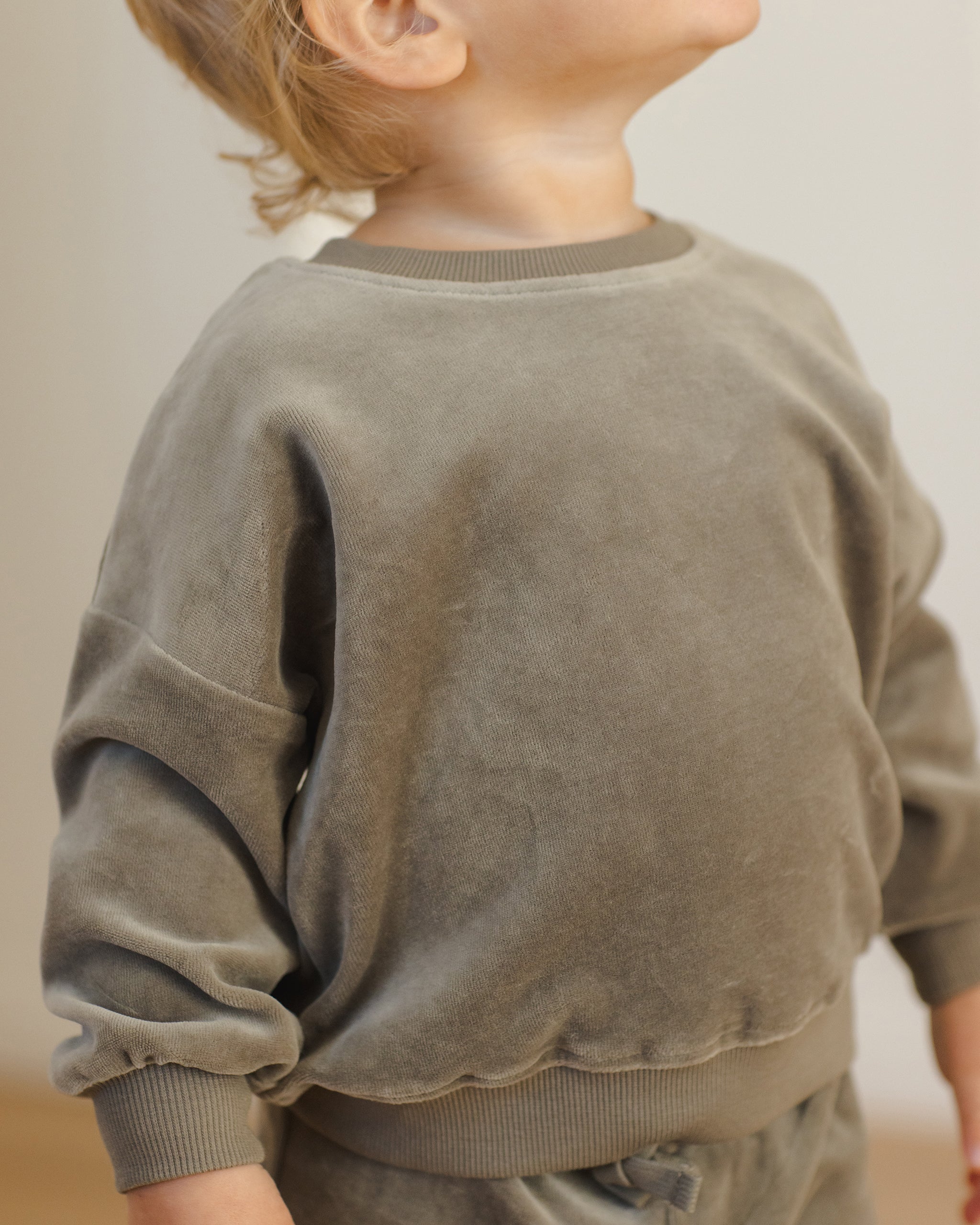 Rylee + Cru ライリーアンドクルー ベビー服 子供服  ベロア リラックス スウェットシャツ　フォレスト
