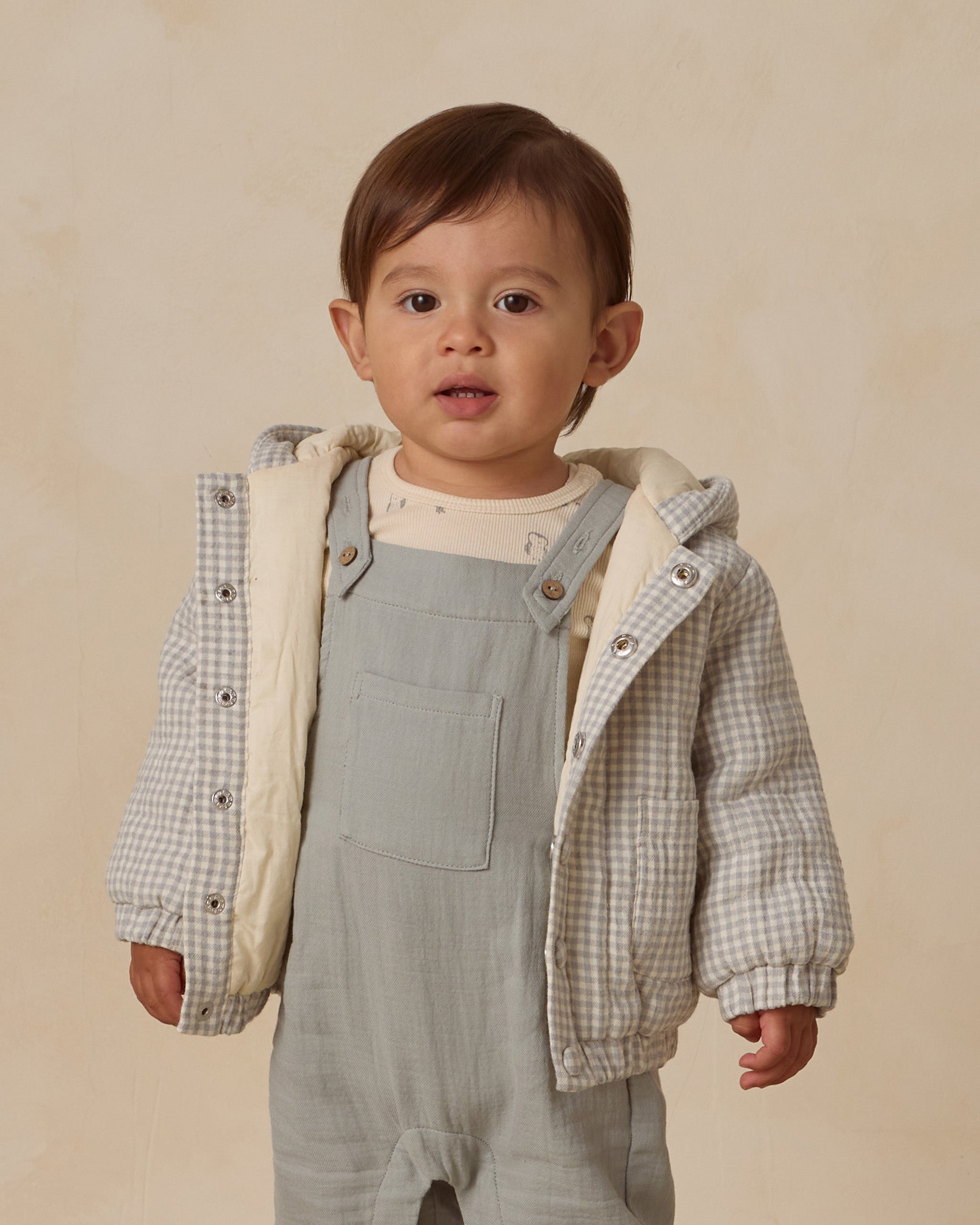 Rylee + Cru ライリーアンドクルー ベビー服 子供服  ベビーオーバーオール　スチールブルー