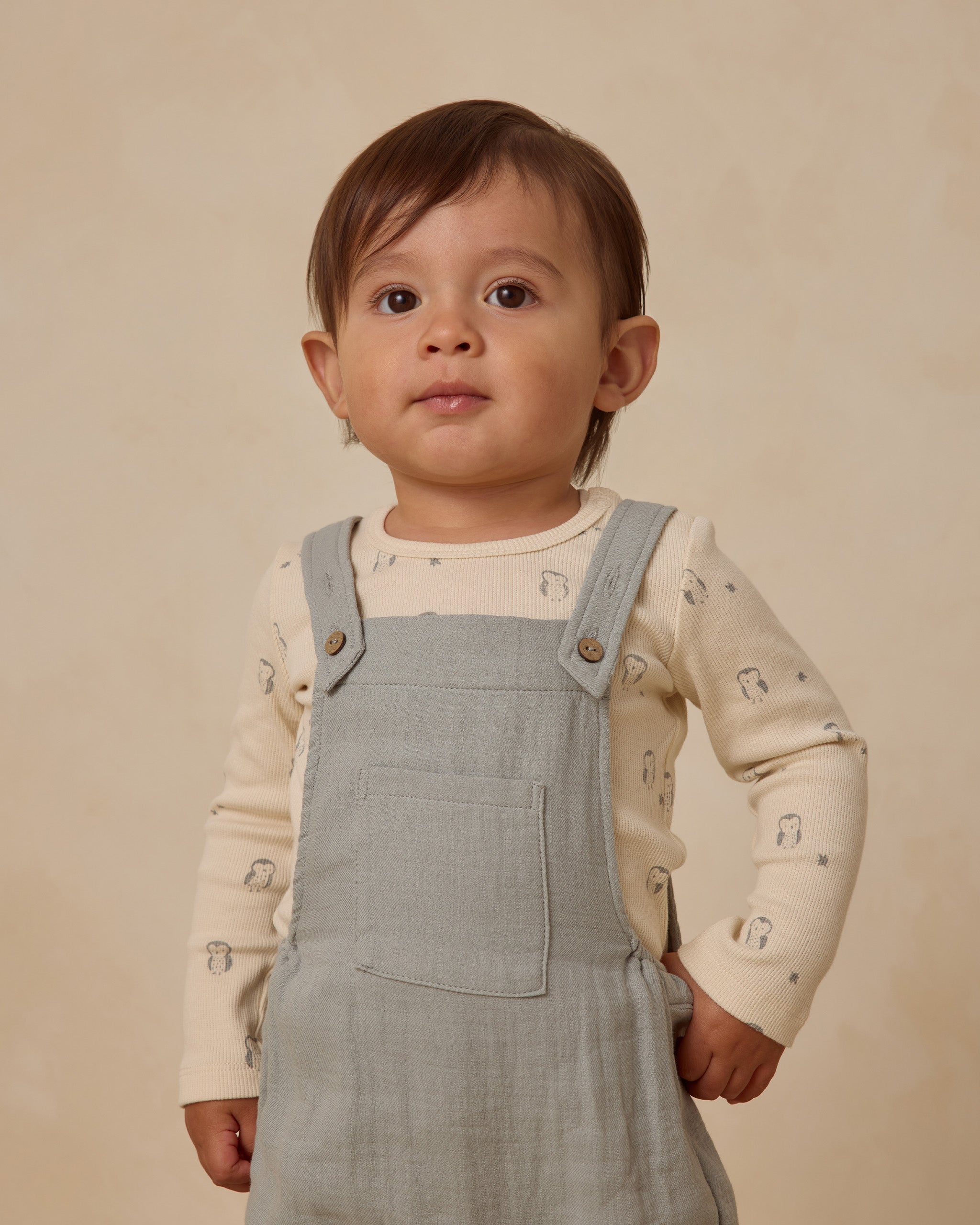 Rylee + Cru ライリーアンドクルー ベビー服 子供服  ベビーオーバーオール　スチールブルー