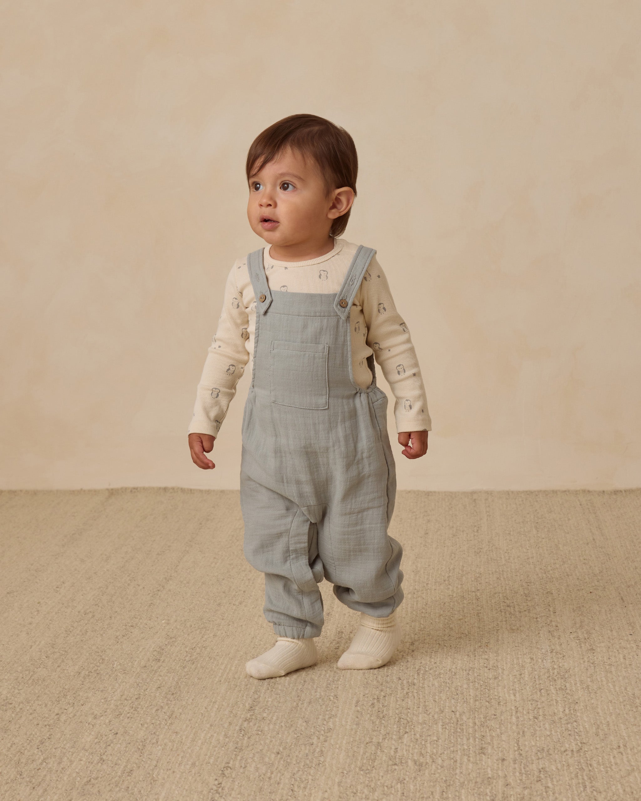 Rylee + Cru ライリーアンドクルー ベビー服 子供服  ベビーオーバーオール　スチールブルー