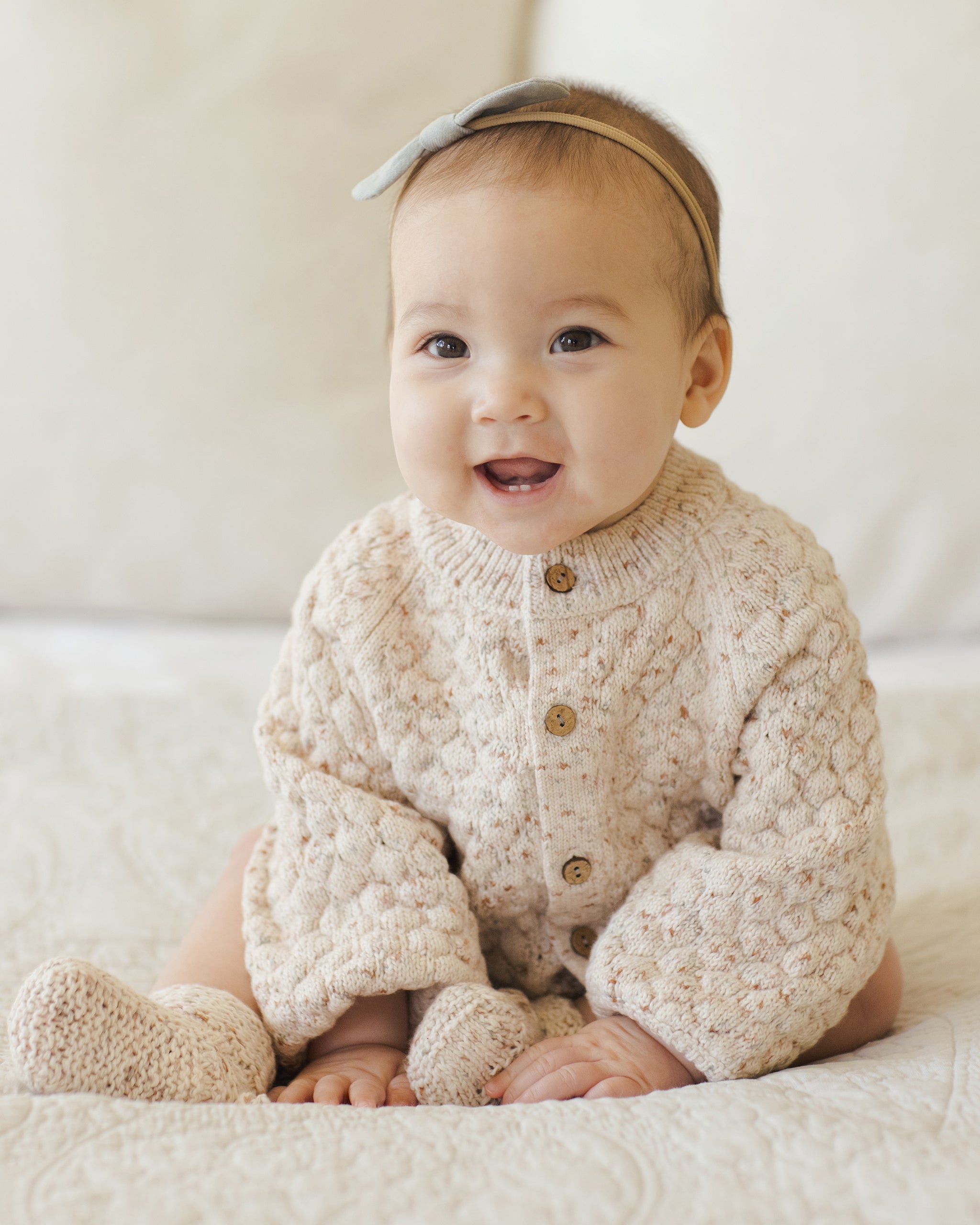 Rylee + Cru ライリーアンドクルー ベビー服 子供服  ニットブーティ　ナチュラルコンフェッティ