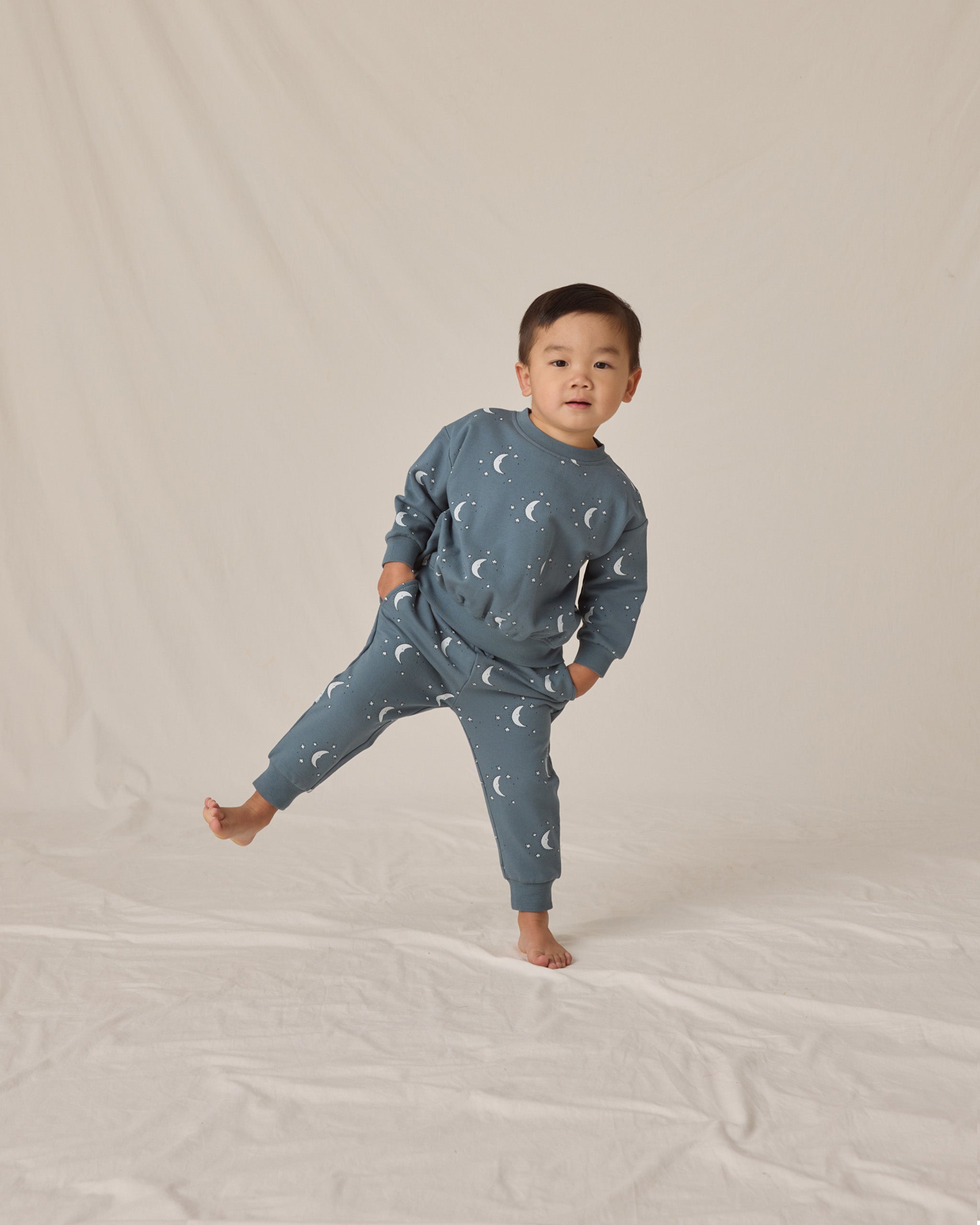 Rylee + Cru ライリーアンドクルー ベビー服 子供服  リラックスフリース スウェットシャツ　シルバームーン