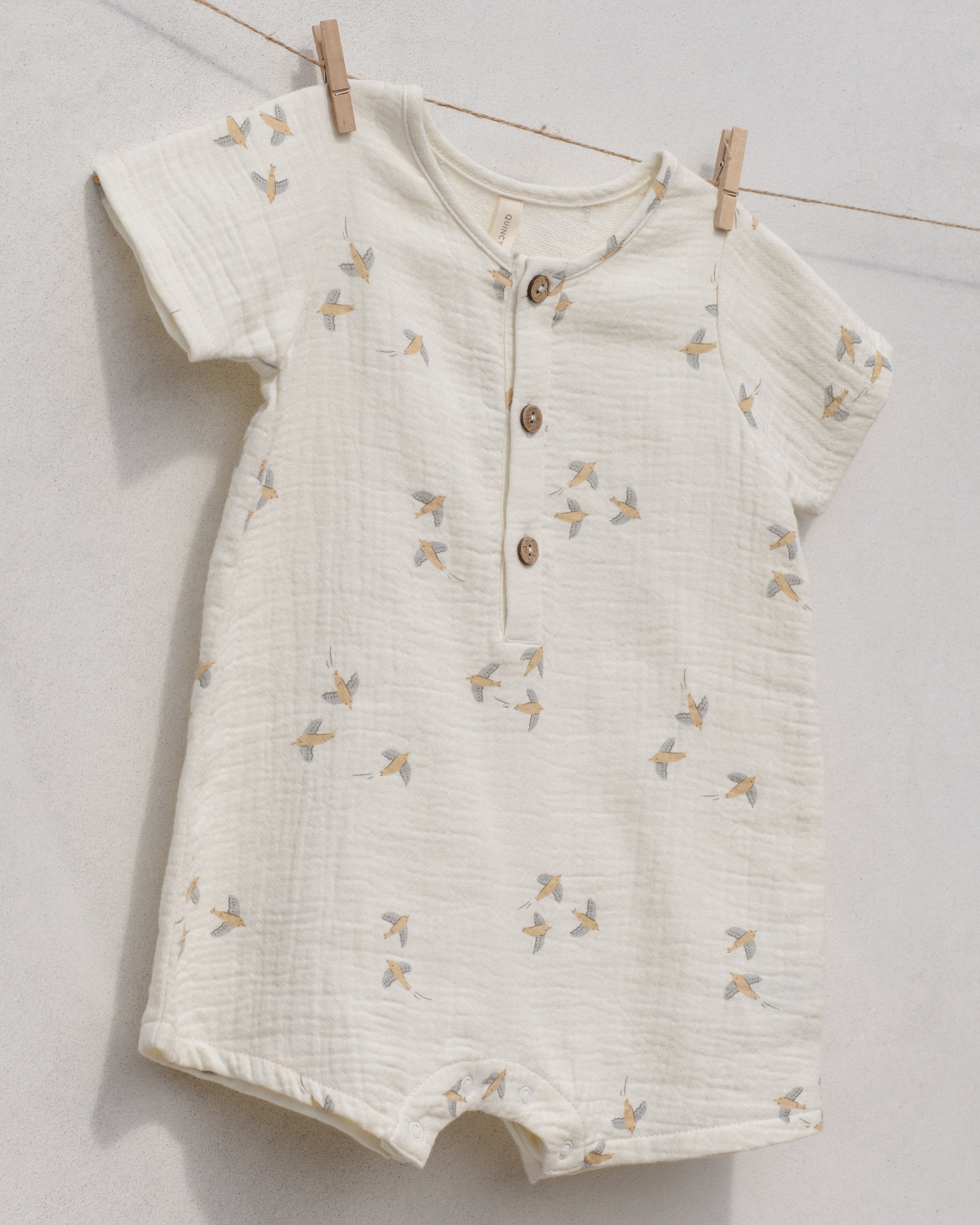 Rylee + Cru ライリーアンドクルー ベビー服 子供服 ショートスリーブウーブンロンパー　バーズ
