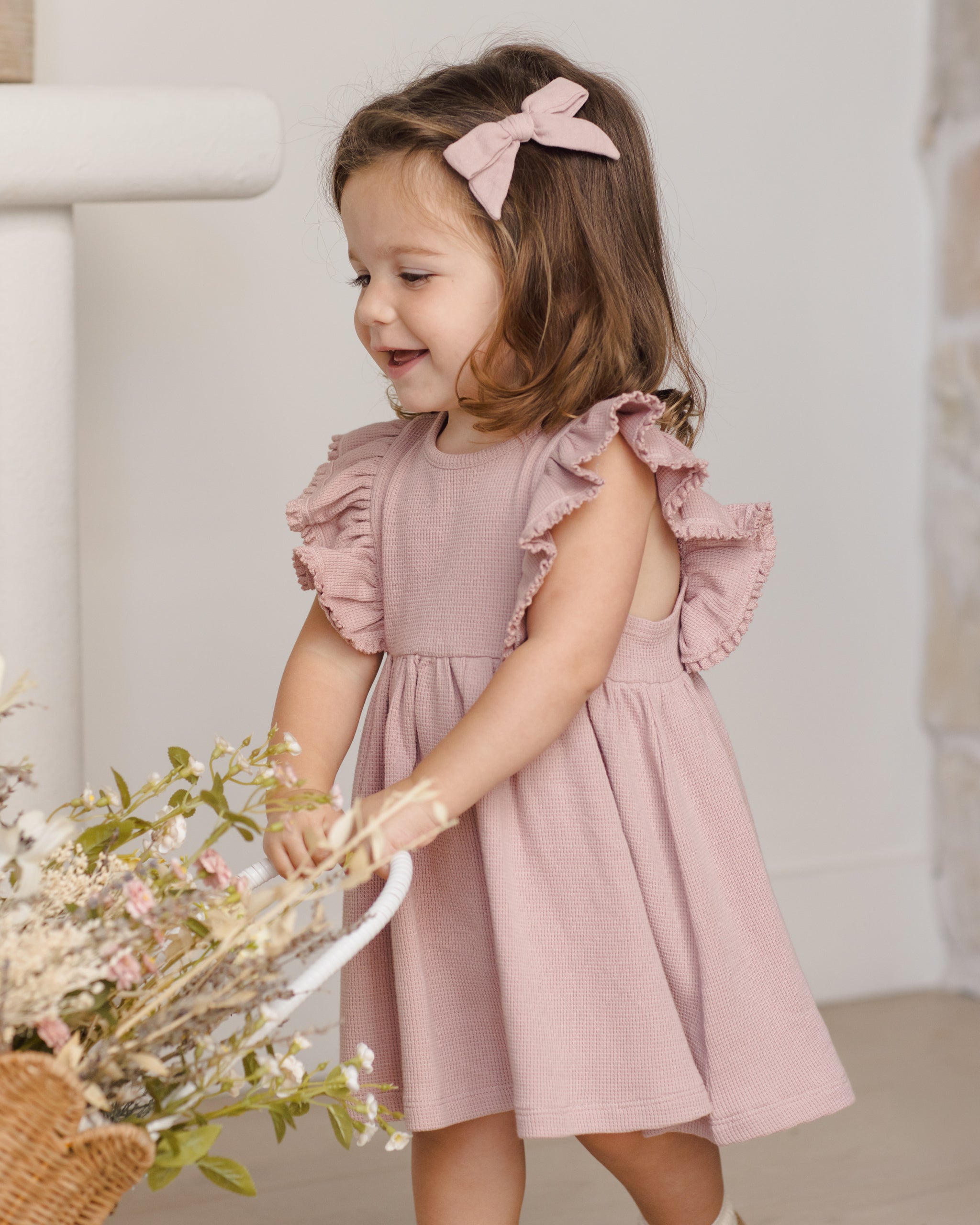 Rylee + Cru ライリーアンドクルー ベビー服 子供服 ボウダブルクリップセット 3コ　ナチュラル、モーブ、セージ
