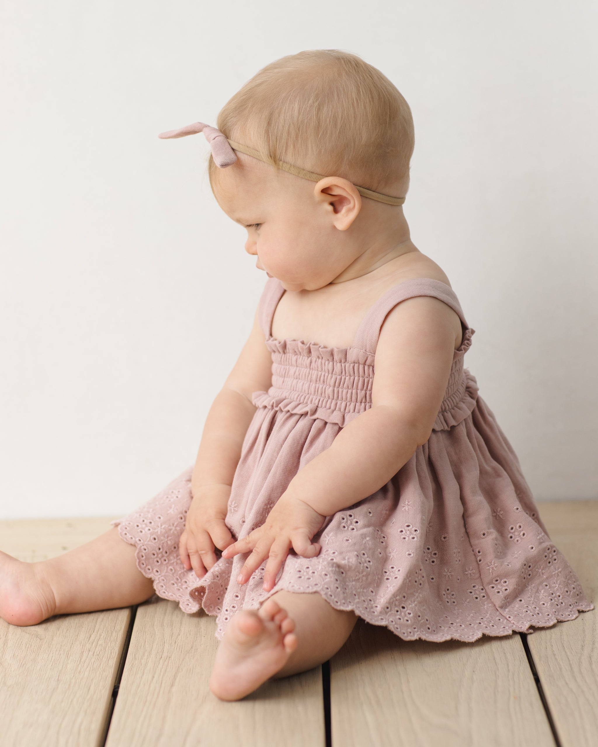 Rylee + Cru ライリーアンドクルー ベビー服 子供服 メイスモックトップ + ブルマーセット　モーブ