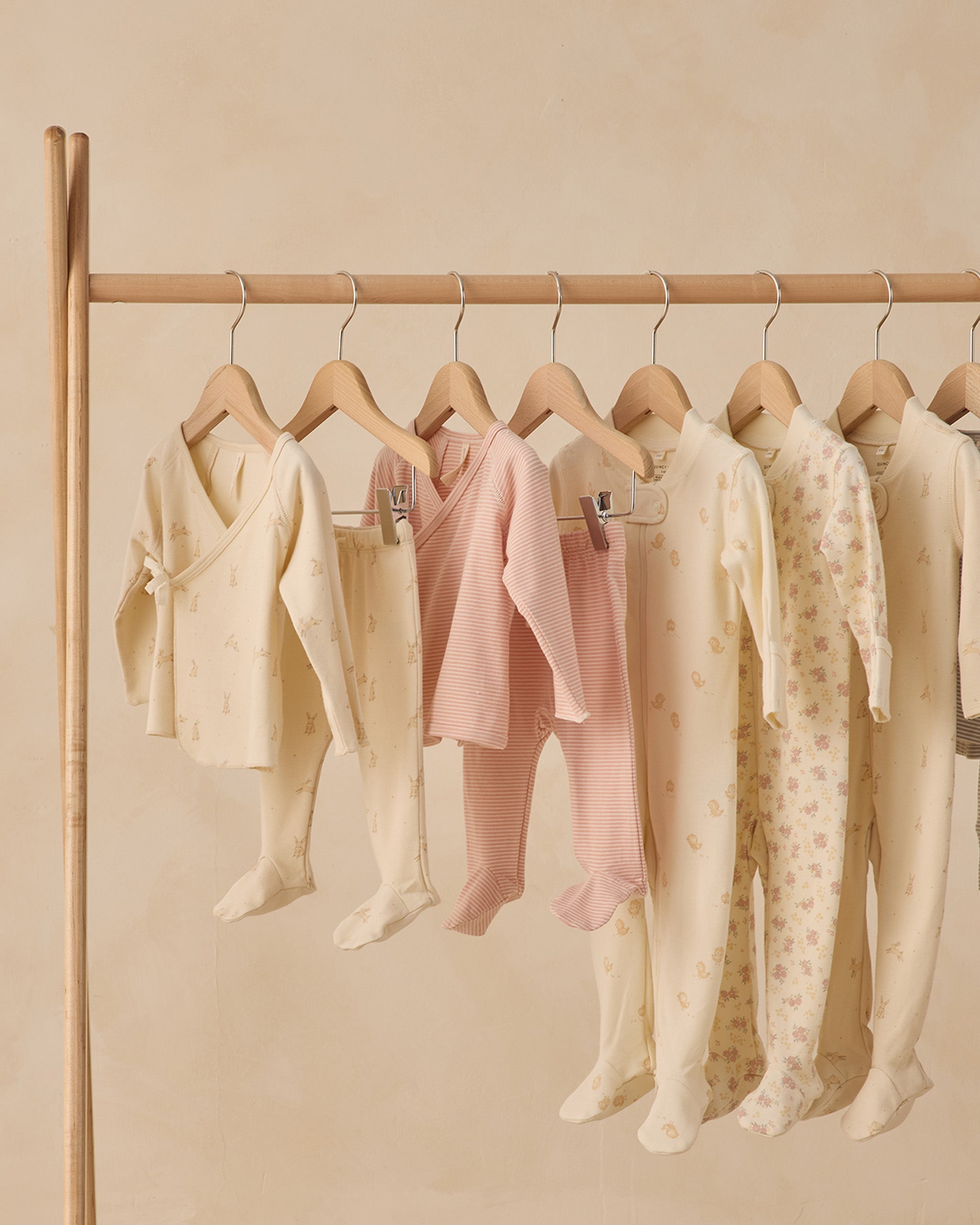 Rylee + Cru ライリーアンドクルー ベビー服 子供服 ラップトップ + フットパンツセット　メロンマイクロストライプ