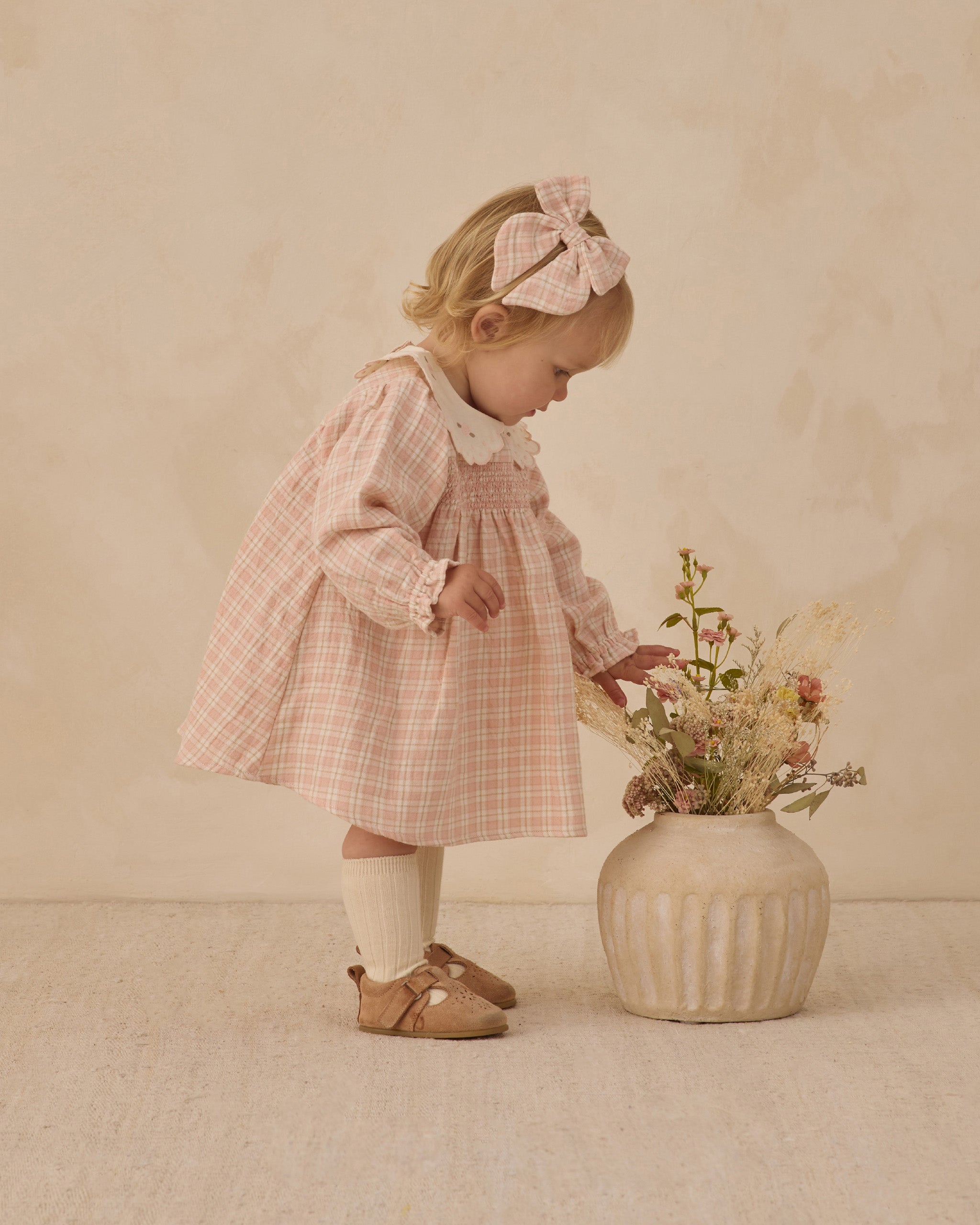 Rylee + Cru ライリーアンドクルー ベビー服 子供服 ボウ　ピンクチェック