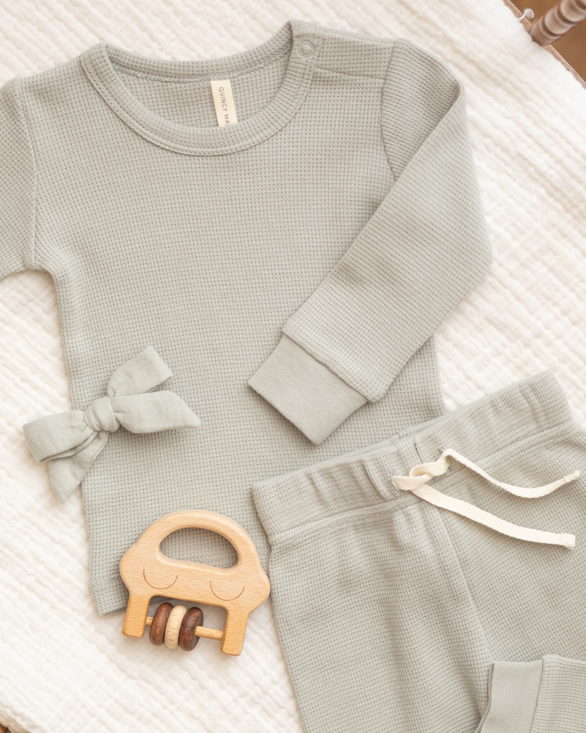 Rylee + Cru ライリーアンドクルー ベビー服 子供服 ボウダブルクリップセット 3コ　ナチュラル、モーブ、セージ