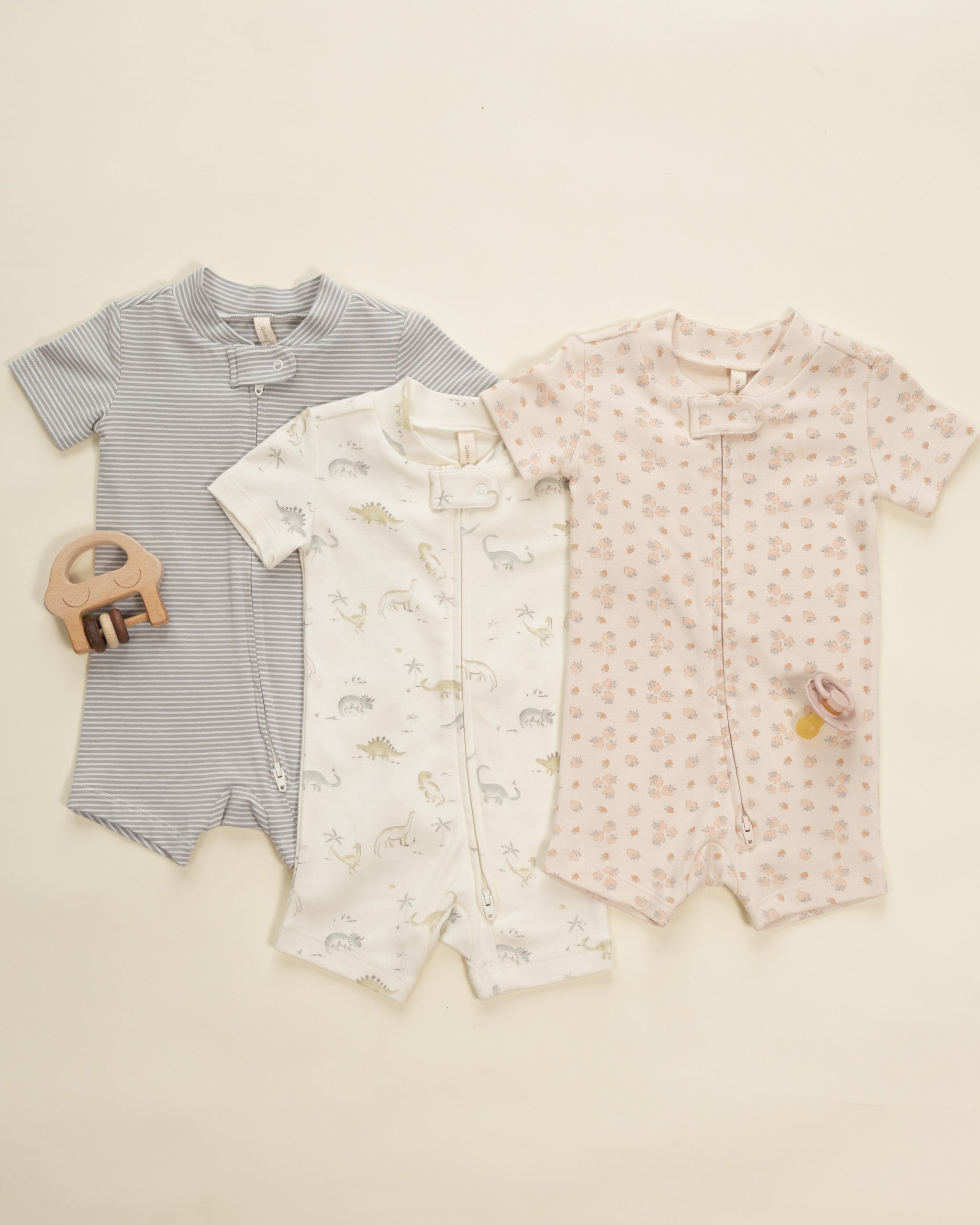 Rylee + Cru ライリーアンドクルー ベビー服 子供服 ジップショートスリーブスリーパー　ダイナソー