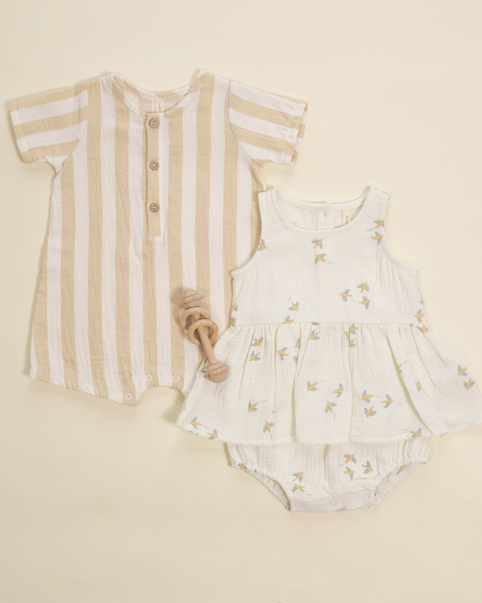 Rylee + Cru ライリーアンドクルー ベビー服 子供服 ショートスリーブウーブンロンパー　サマーストライプ