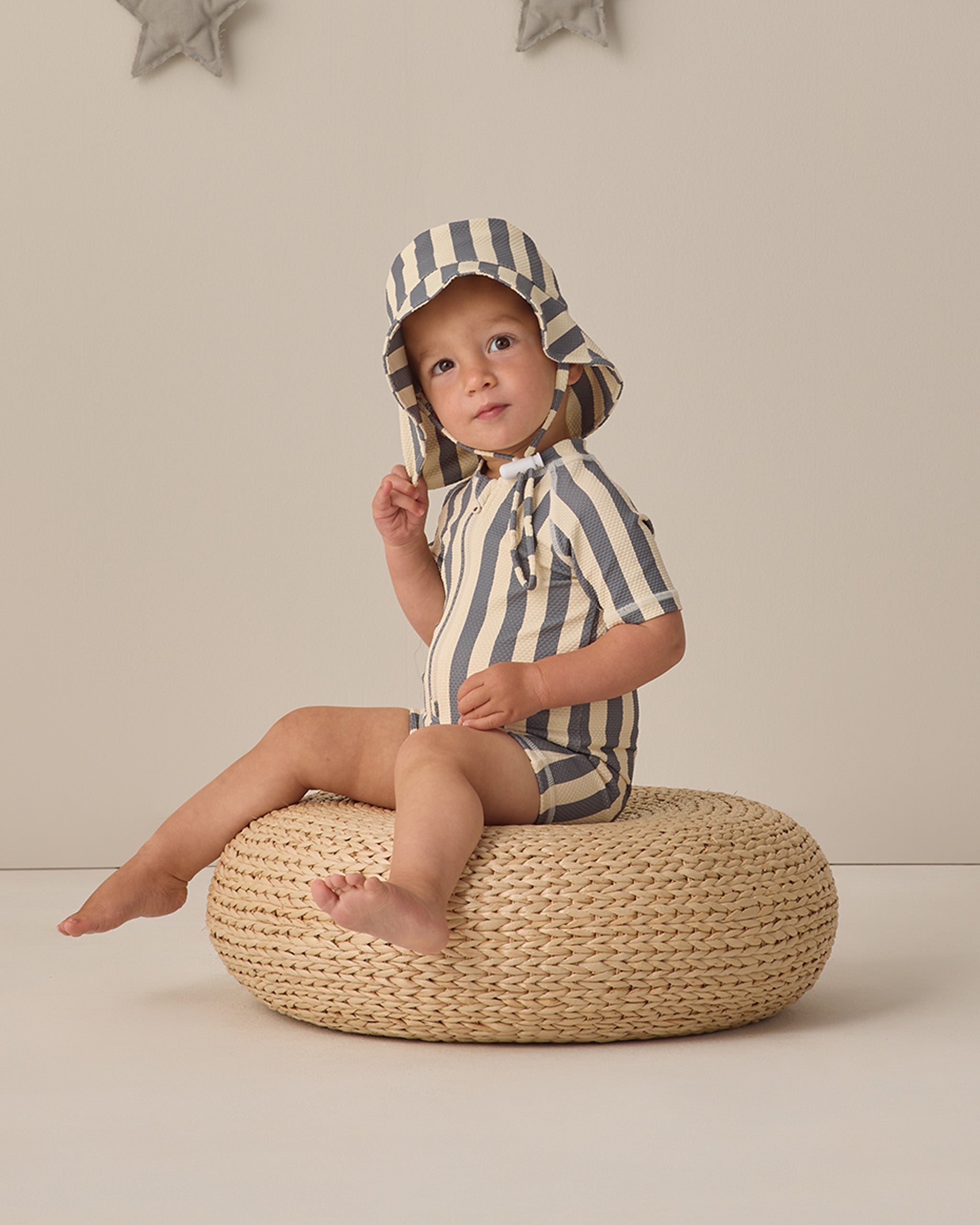 Rylee + Cru ライリーアンドクルー ベビー服 子供服 ジップラッシュガードワンピース　レトロオーシャンストライプ