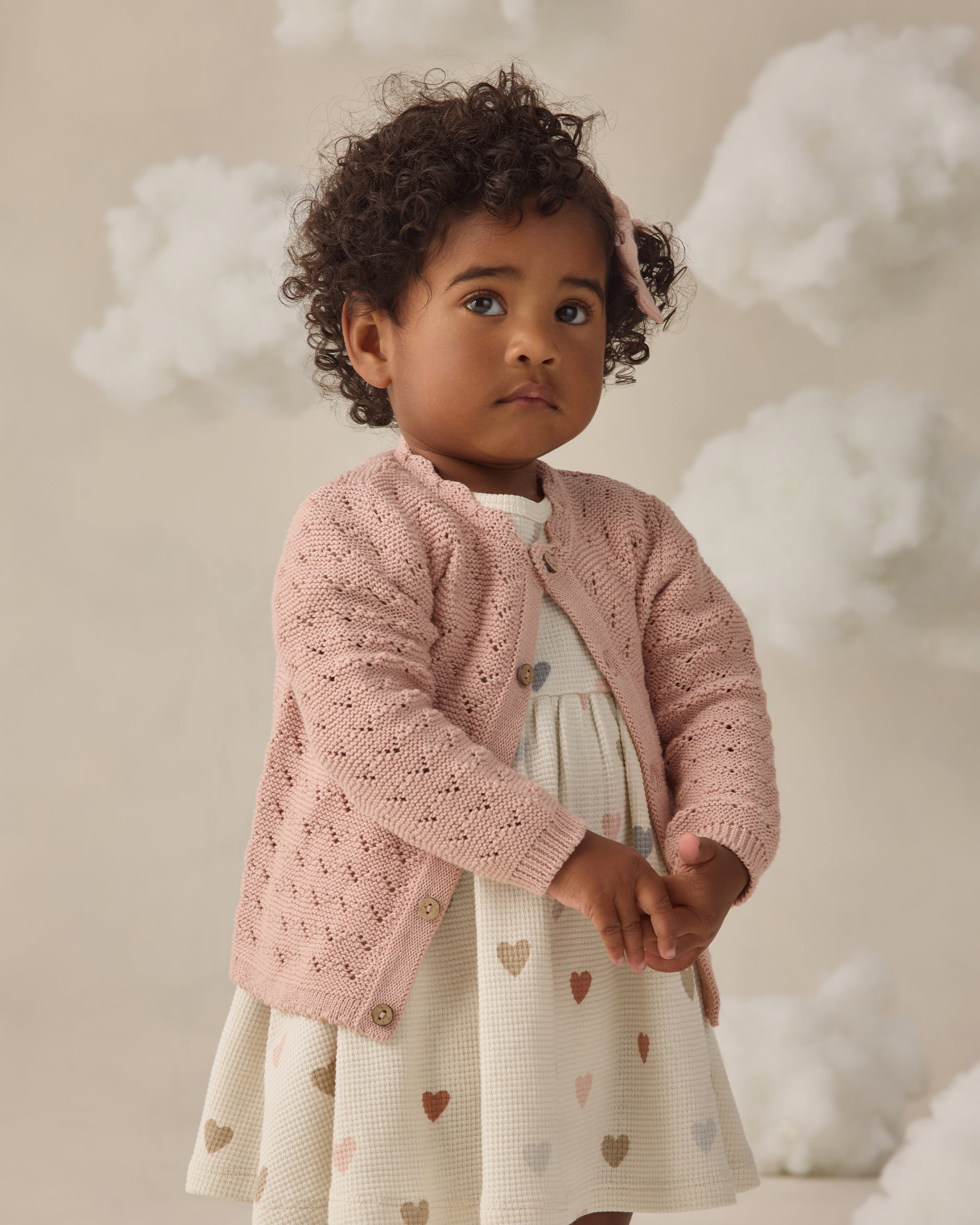 Rylee + Cru ライリーアンドクルー ベビー服 子供服 スカラップカーディガン　ブラッシュ