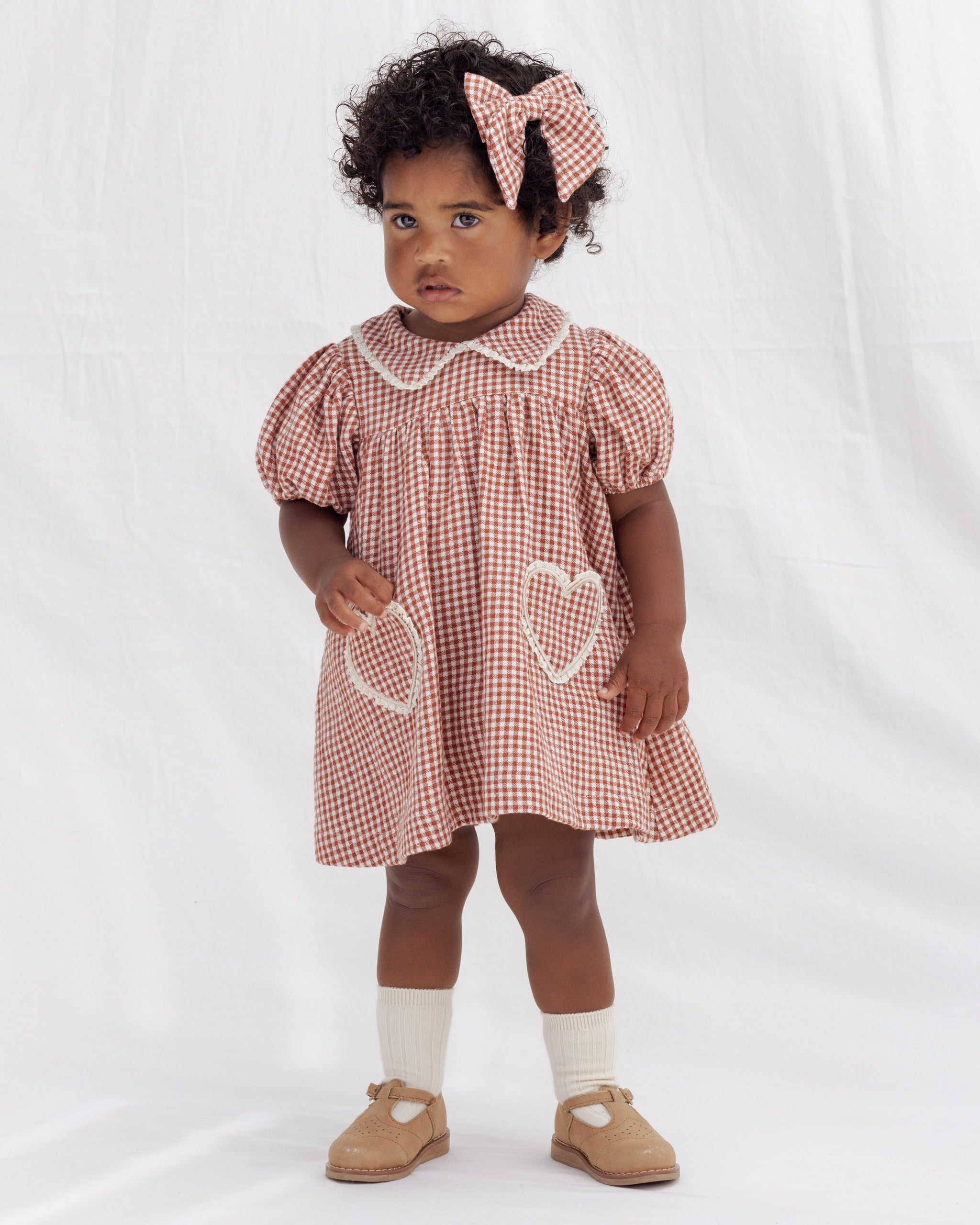 Rylee + Cru ライリーアンドクルー ベビー服 子供服　コラライン ドレス　レッドギンガム