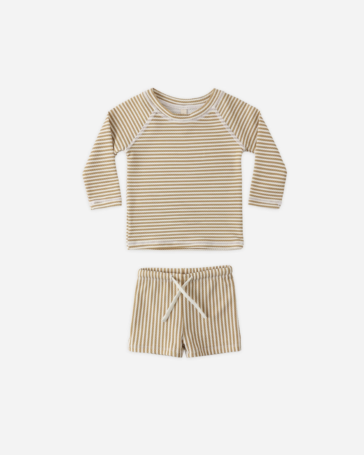 Rylee + Cru ライリーアンドクルー ベビー服 子供服 フィン ラッシュガード + ショートセット　ハニーストライプ スモール
