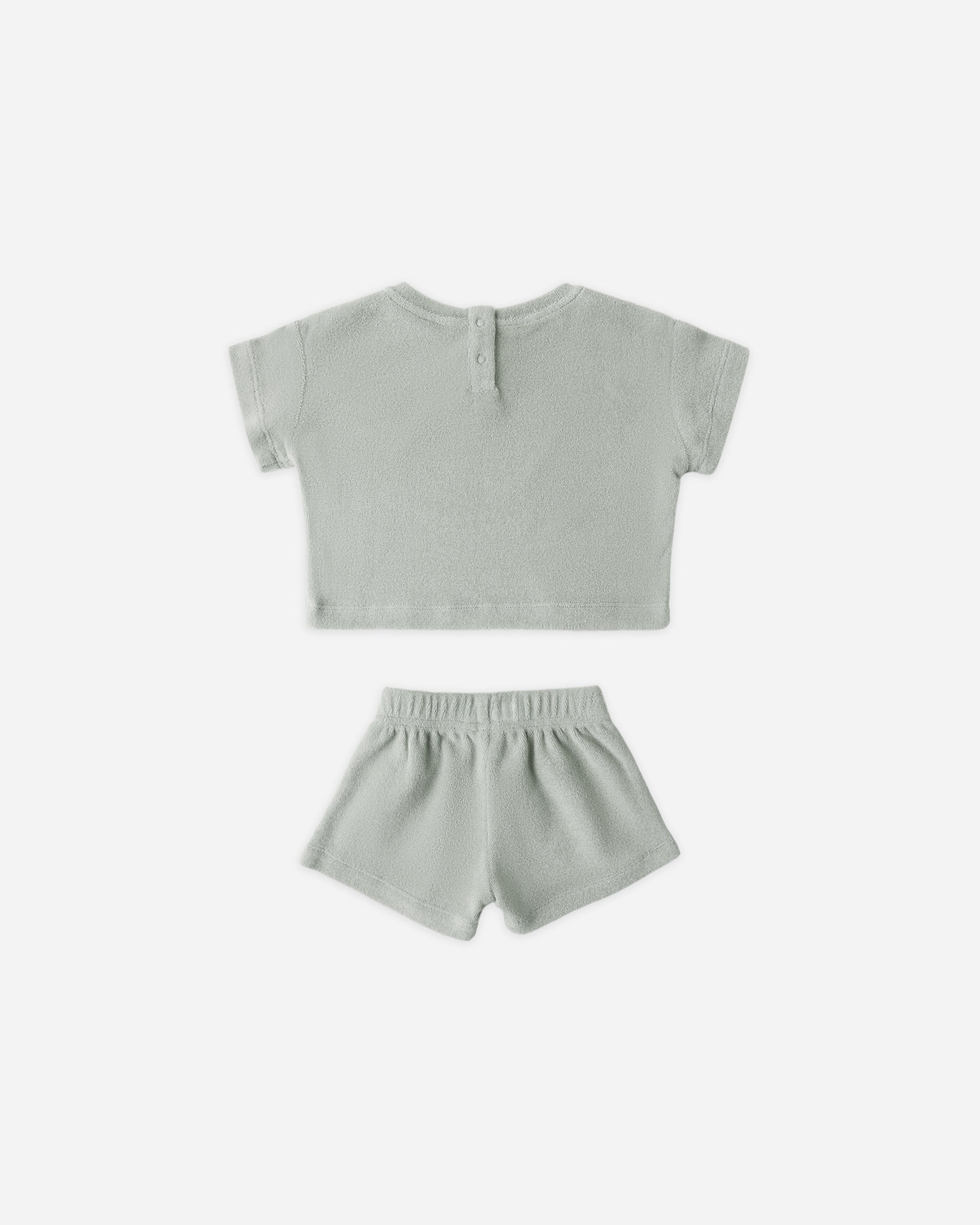 Rylee + Cru ライリーアンドクルー ベビー服 子供服 テリーTシャツ + ショートセット　セージ