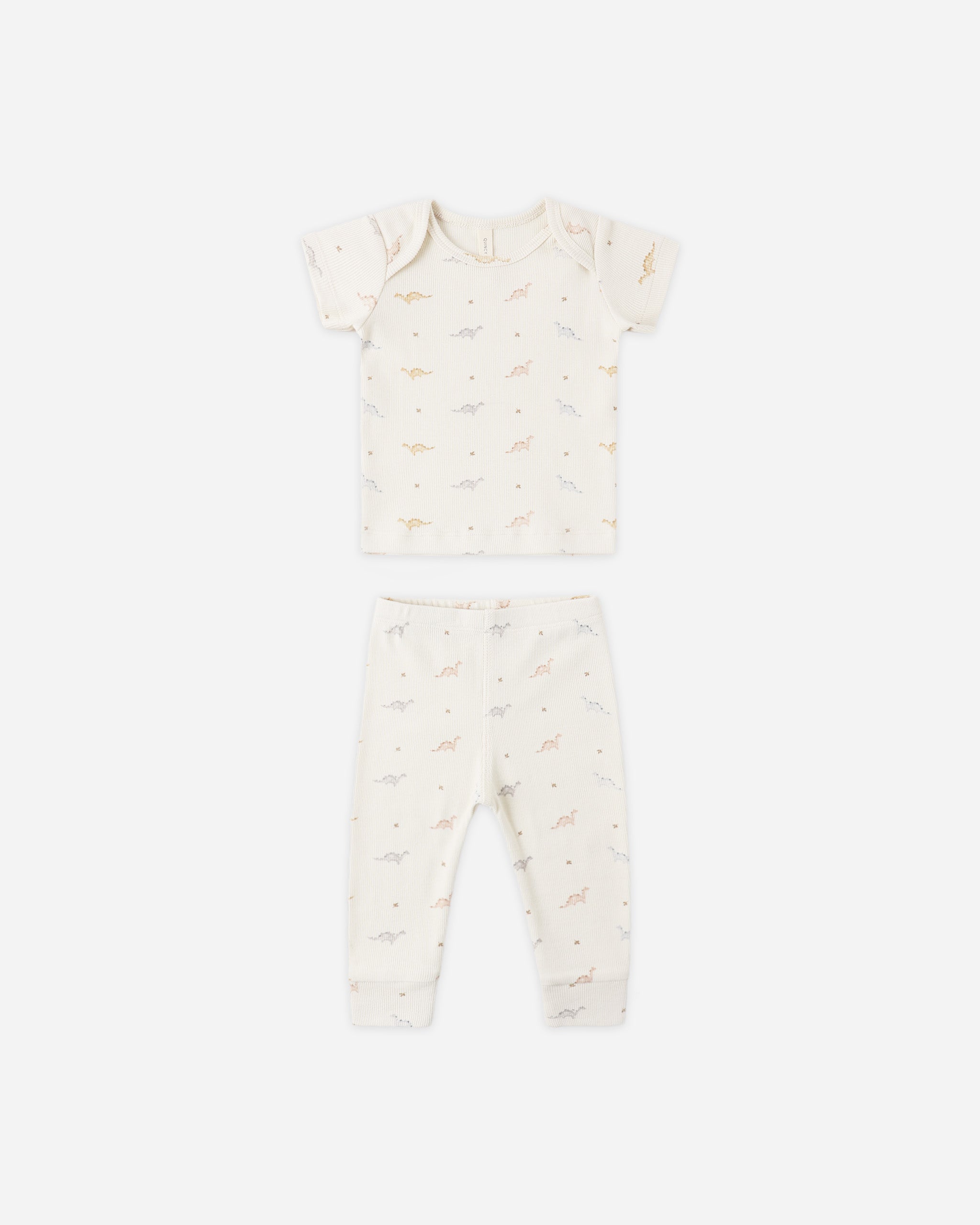 Rylee + Cru ライリーアンドクルー ベビー服 子供服 リブショートスリーブTシャツ + レギンスセット　ダイナソー