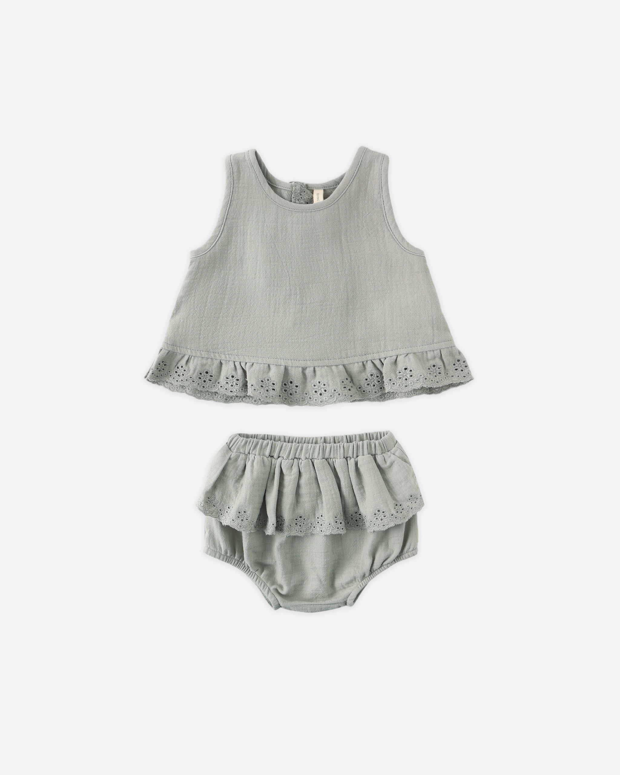 Rylee + Cru ライリーアンドクルー ベビー服 子供服 ラッフルチューリップトップ + ブルマーセット　セージ