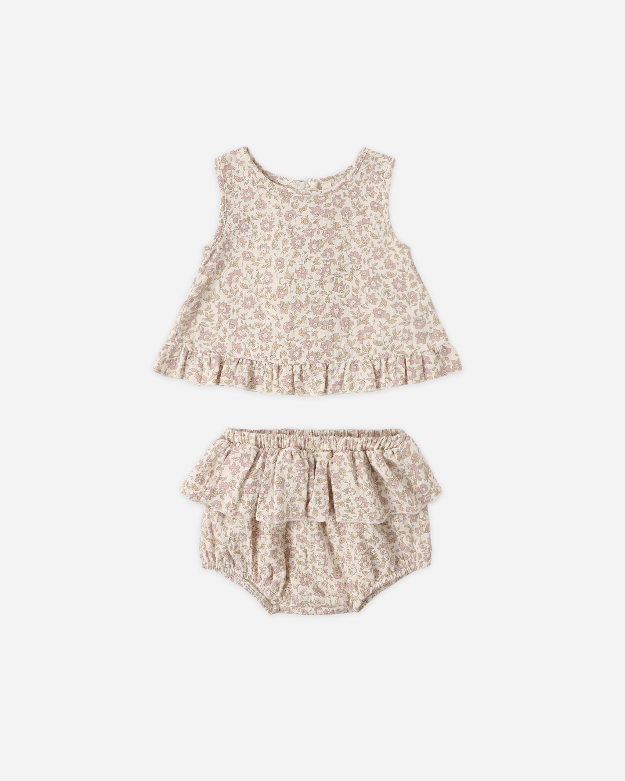 Rylee + Cru ライリーアンドクルー ベビー服 子供服 ラッフルチューリップトップ + ブルマーセット　ダリア