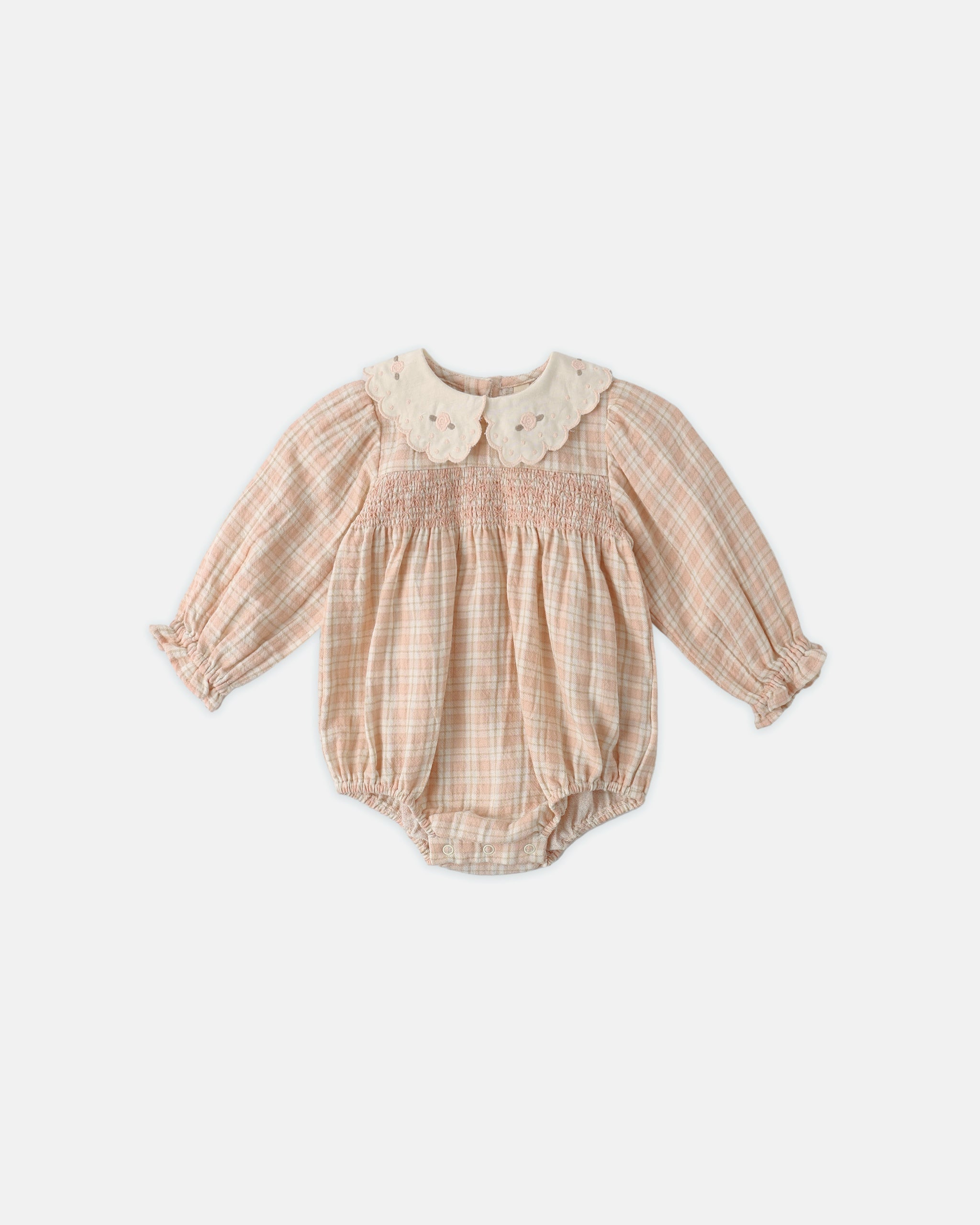Rylee + Cru ライリーアンドクルー ベビー服 子供服 キャリーロンパー　ピンク チェック