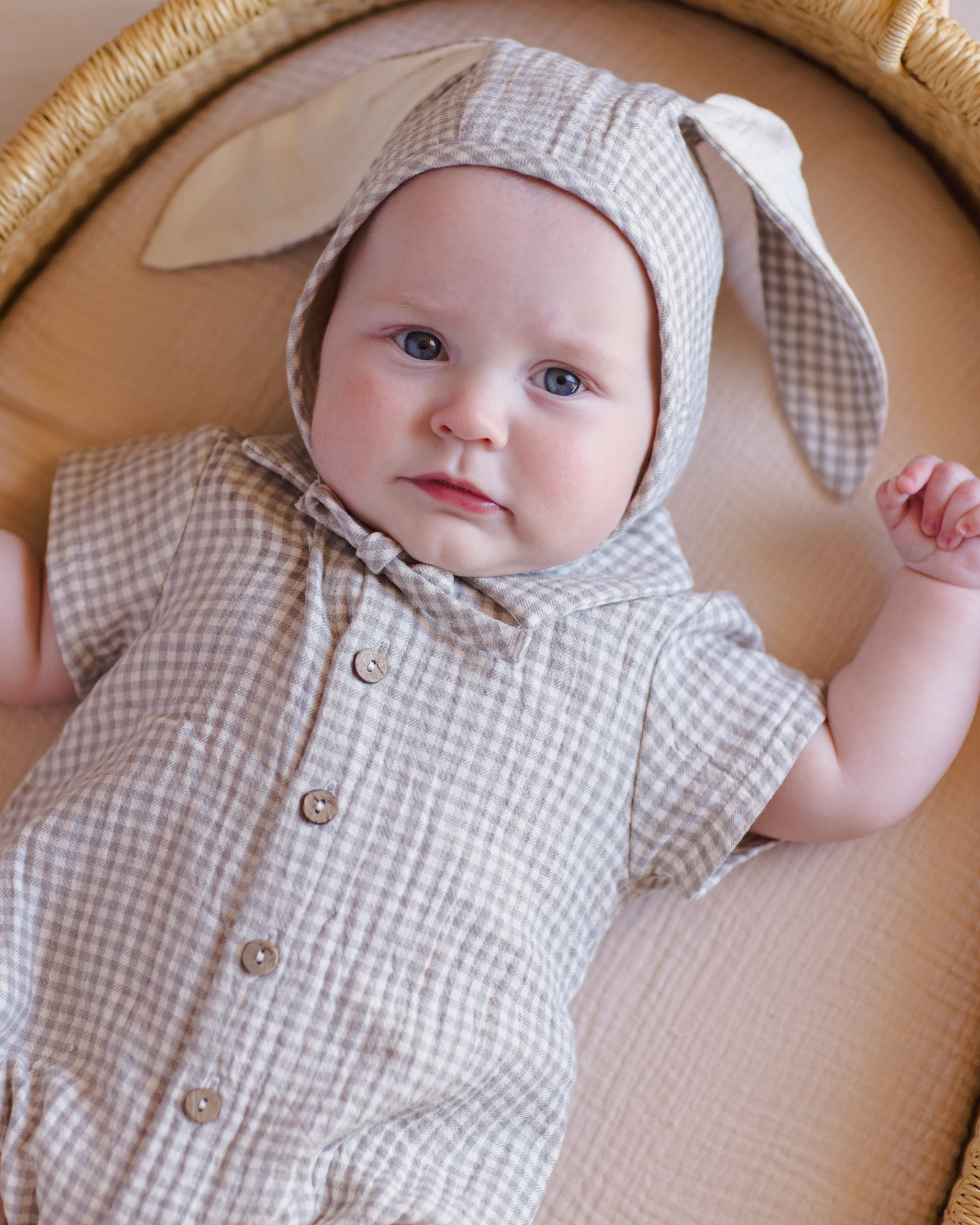 Bunny Bonnet Sage Gingham