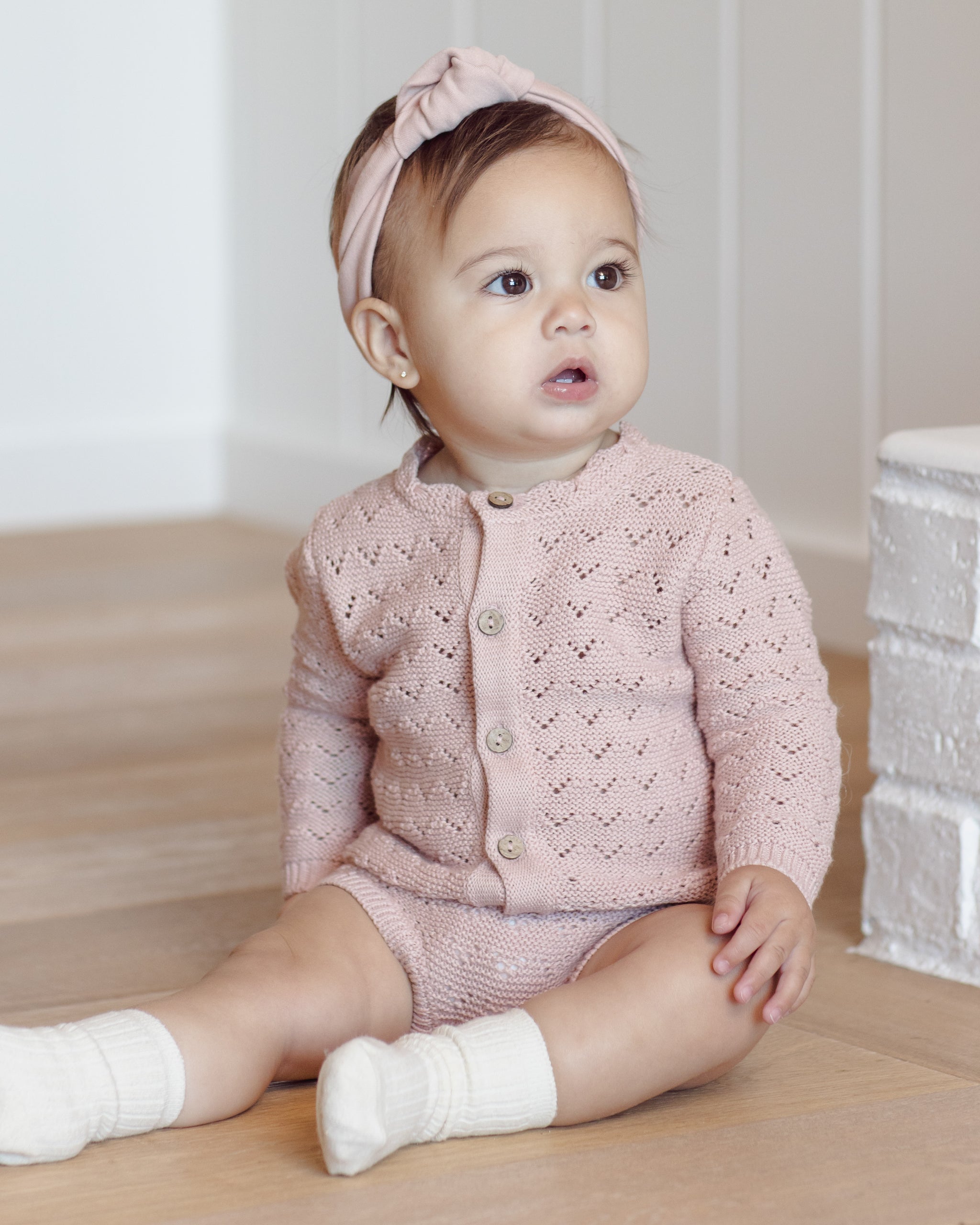Rylee + Cru ライリーアンドクルー ベビー服 子供服 スカラップカーディガン　ブラッシュ