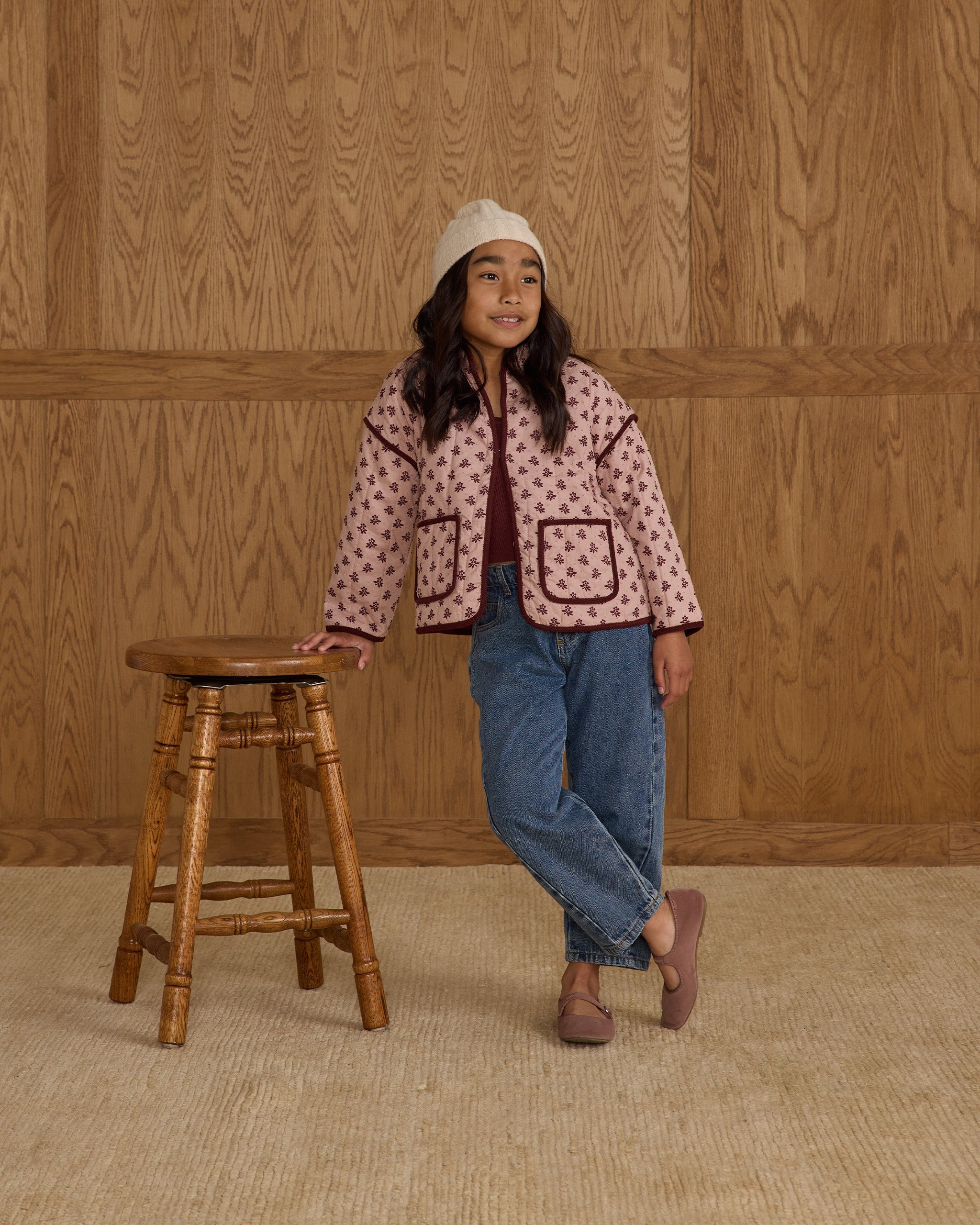 Rylee + Cru ライリーアンドクルー ベビー服 子供服  キルティングジャケット　ブラッシュフルール