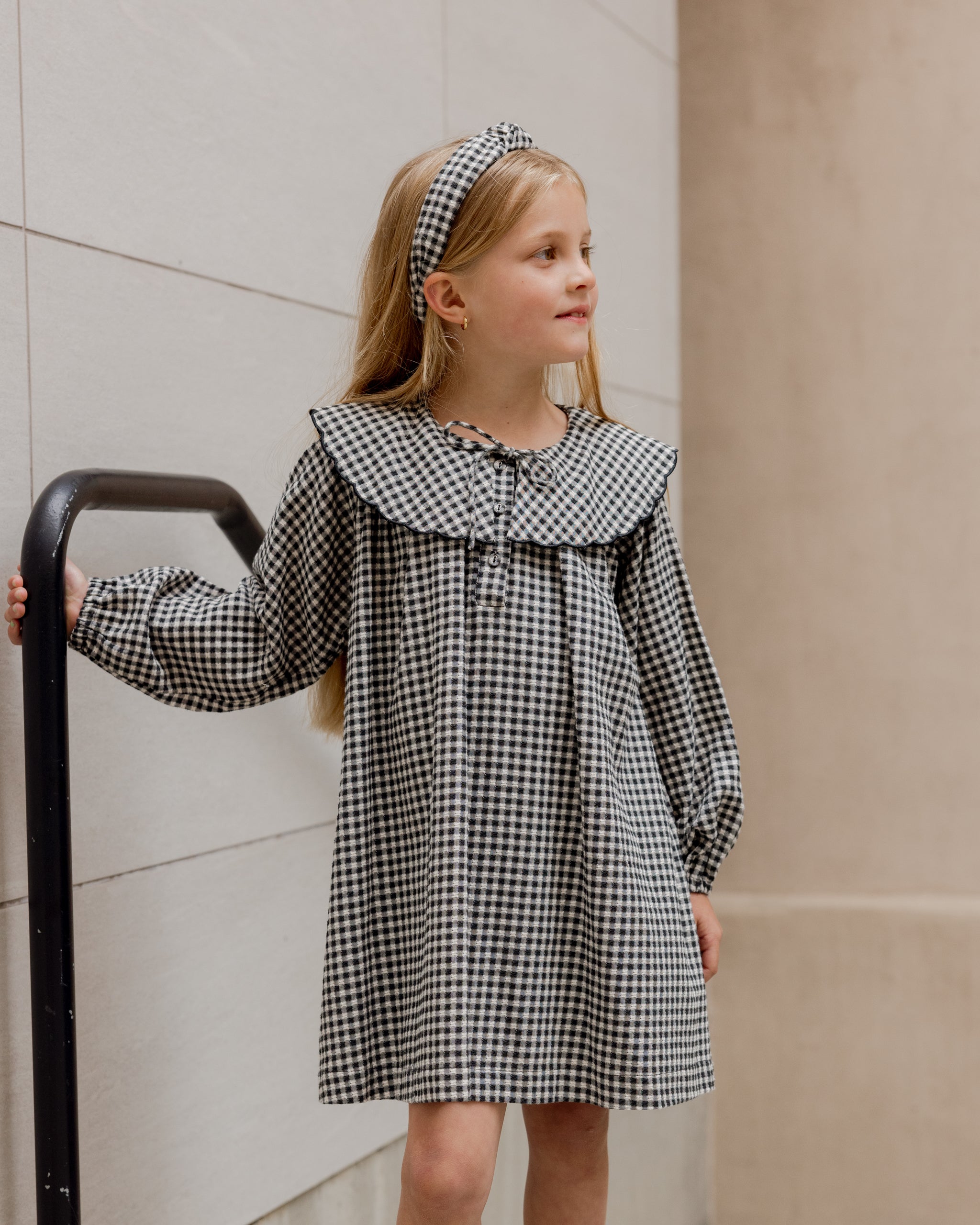 Rylee + Cru ライリーアンドクルー ベビー服 子供服  ミニドレス　ブラックギンガム