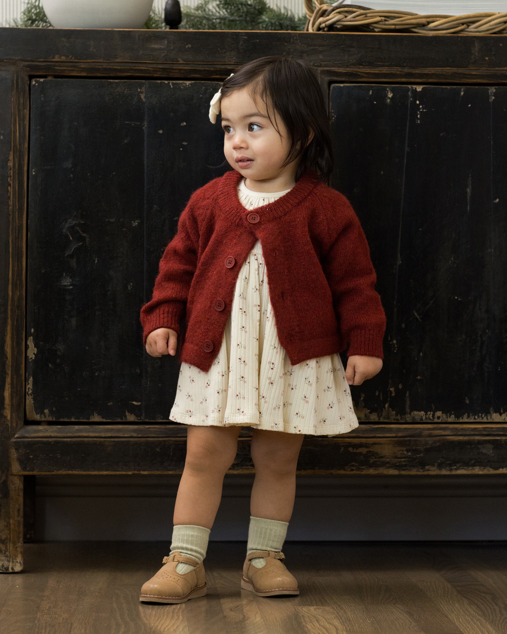 Rylee + Cru ライリーアンドクルー ベビー服 子供服  ファジーカーディガン　ルビー