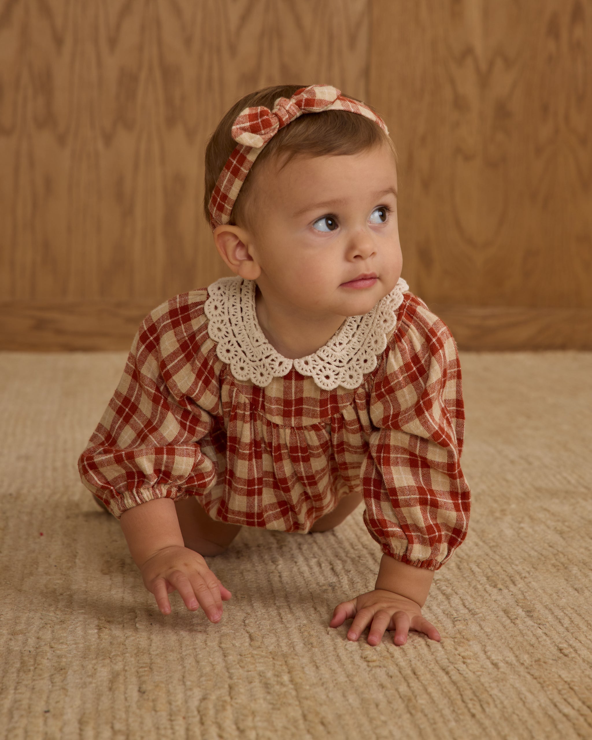 Rylee + Cru ライリーアンドクルー ベビー服 子供服  ハイジ ロンパース　レッド チェック