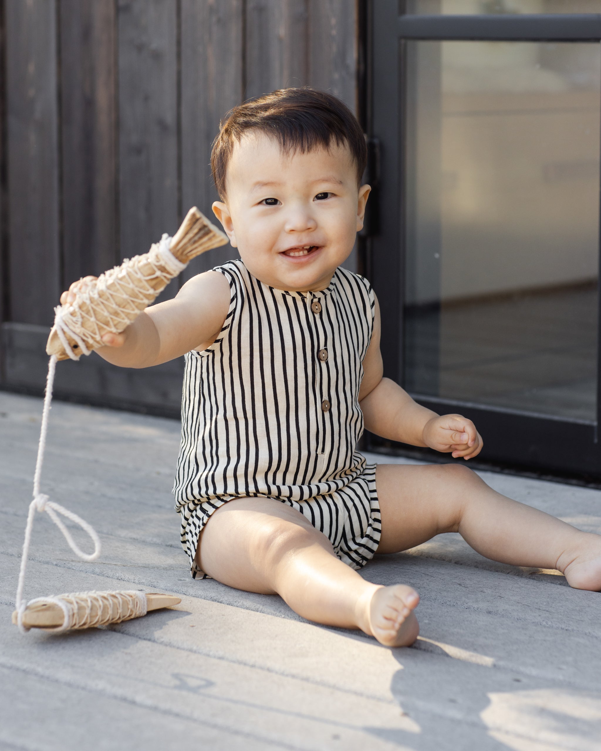 Rylee + Cru ライリーアンドクルー ベビー服 子供服 マーベリック ロンパー　ウェイビーストライプ