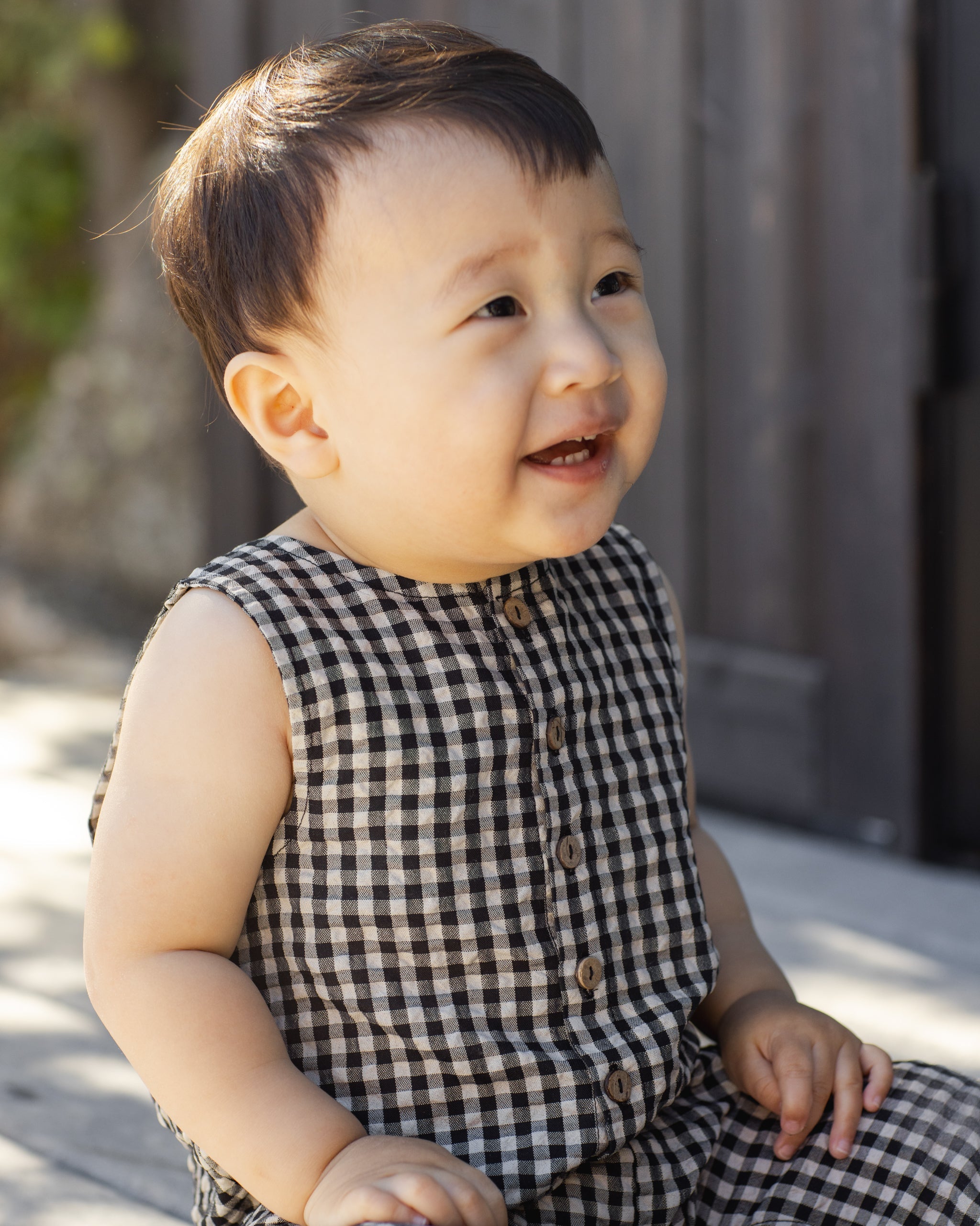 Rylee + Cru ライリーアンドクルー ベビー服 子供服 ボタンジャンプスーツ　ブラックチェック