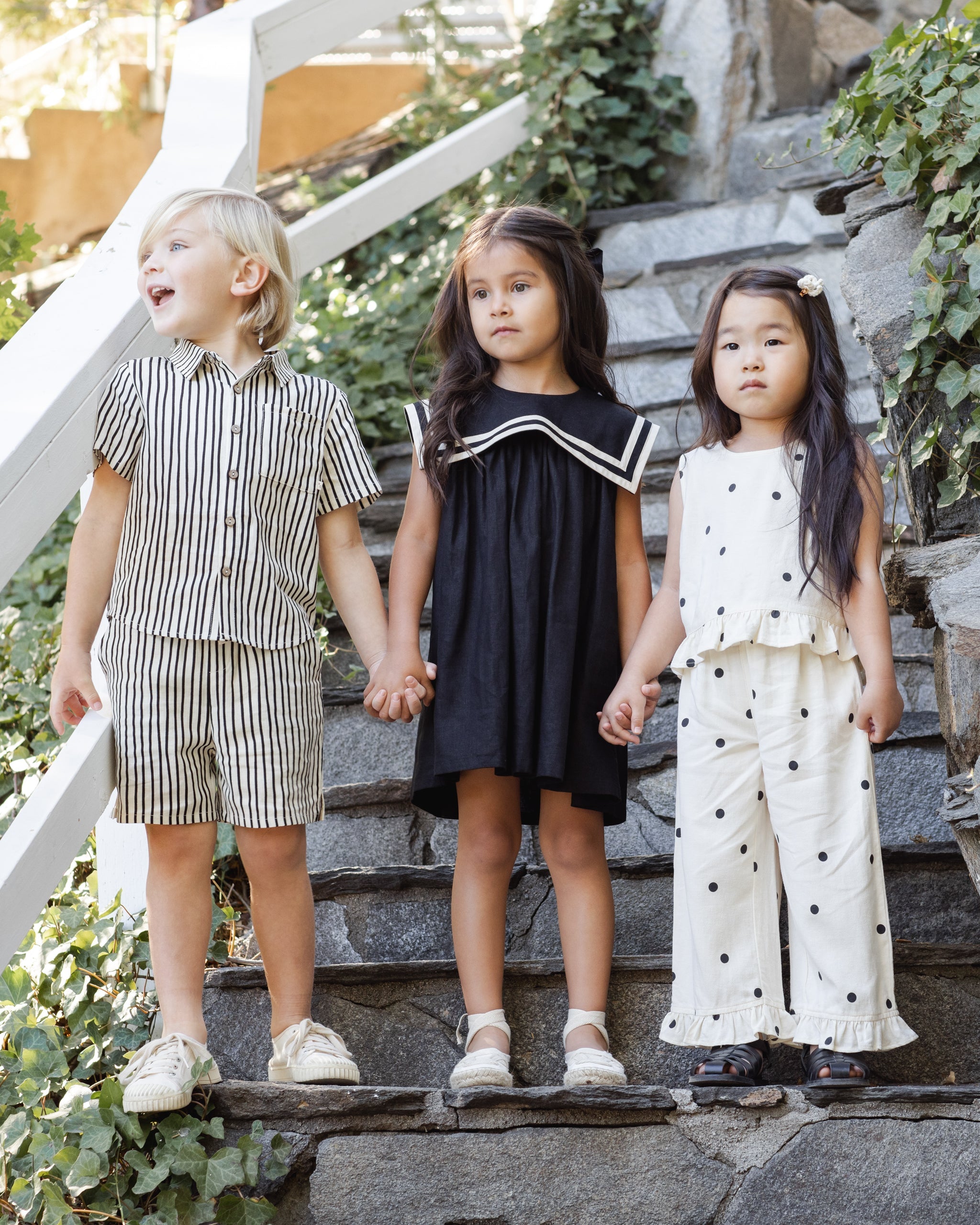Rylee + Cru ライリーアンドクルー ベビー服 子供服 カラードショートスリーブシャツ　ウェーブストライプ