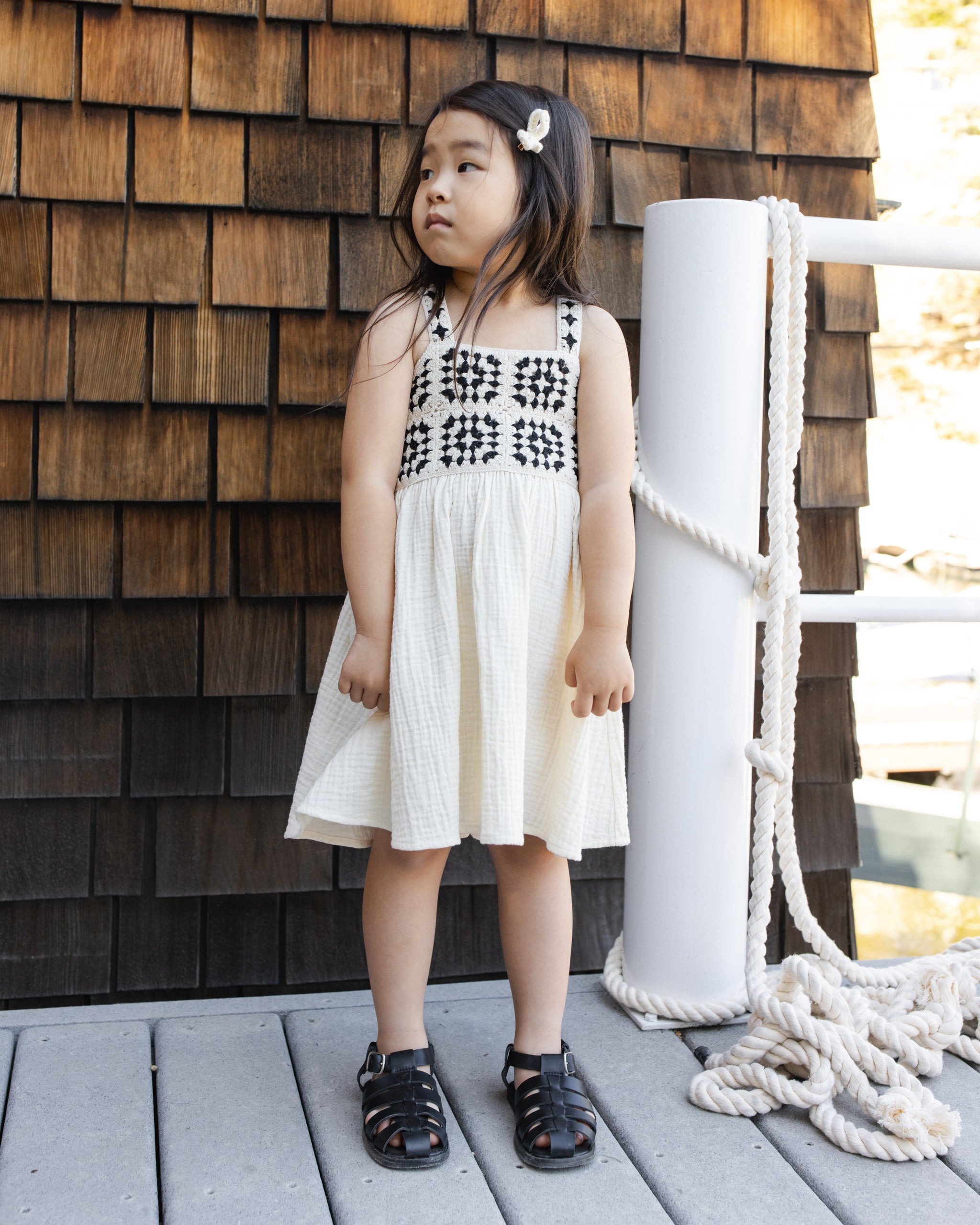 Rylee + Cru ライリーアンドクルー ベビー服 子供服 クロシェサンドレス　アブストラクト