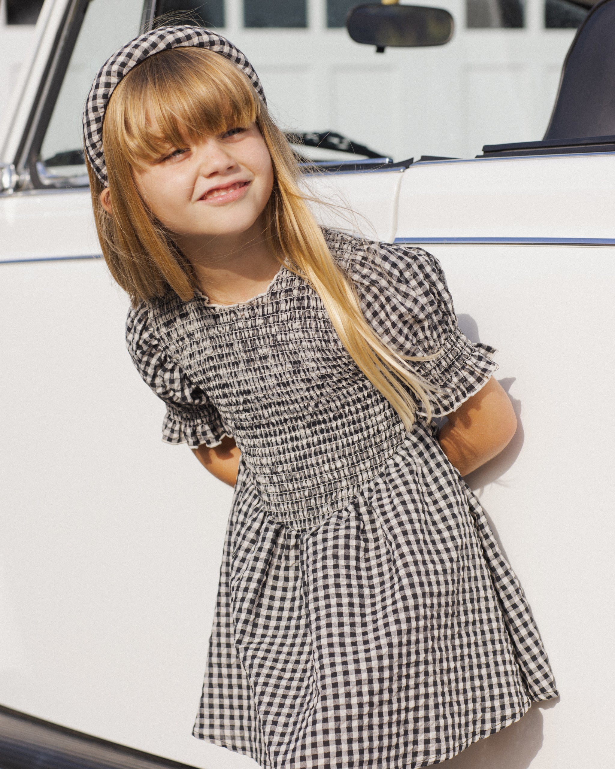 Rylee + Cru ライリーアンドクルー ベビー服 子供服 パッド入りヘッドバンド　ブラックチェック