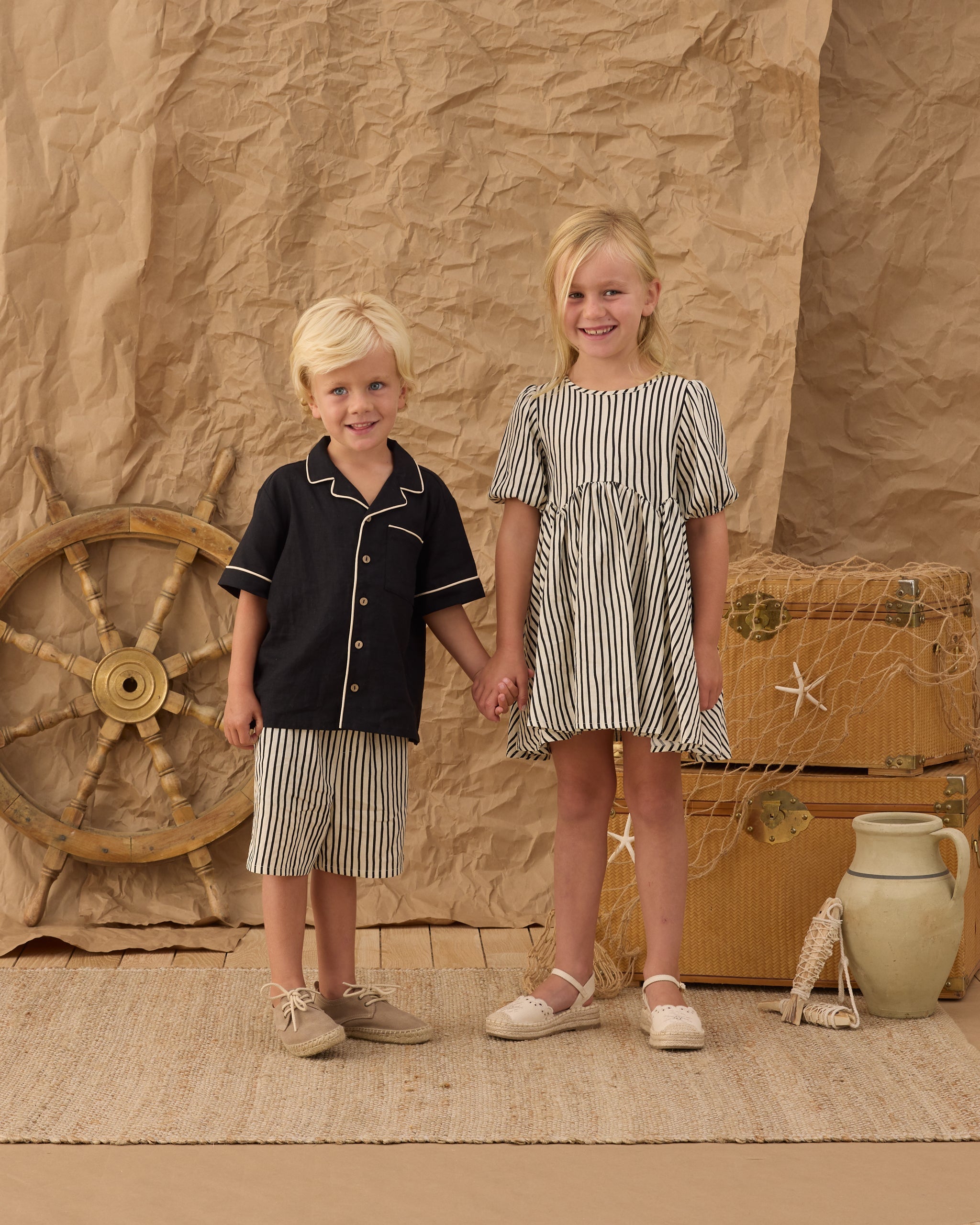 Rylee + Cru ライリーアンドクルー ベビー服 子供服 ラペルカラーシャツ　ブラック