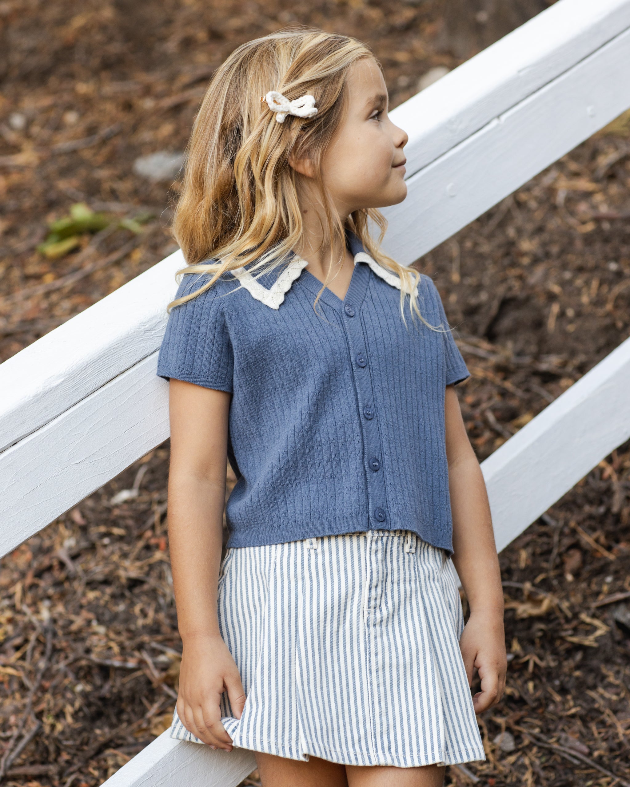 Rylee + Cru ライリーアンドクルー ベビー服 子供服 プリーツデニムスカート　レイルロードストライプ